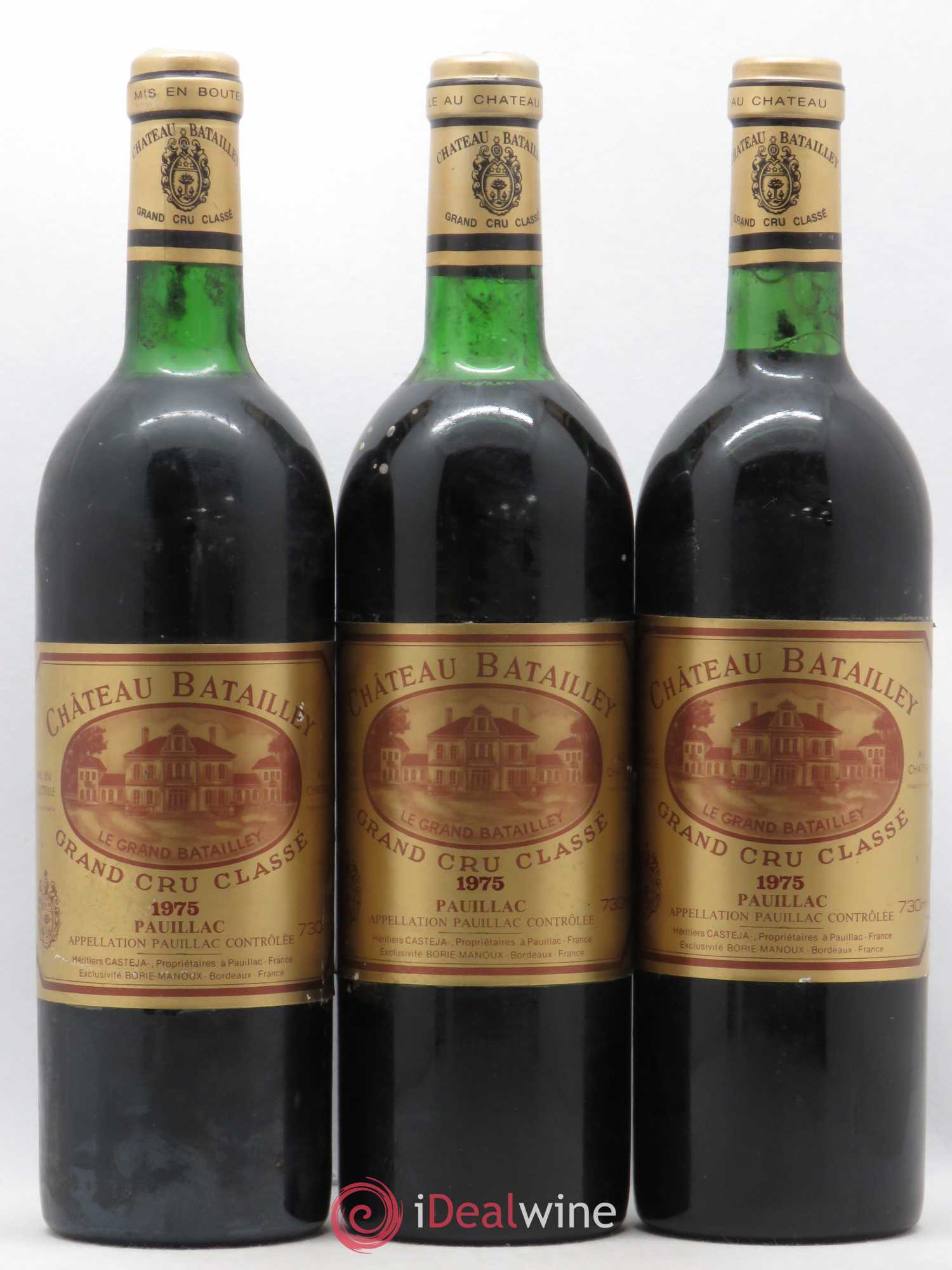 Château Batailley 5ème Grand Cru Classé 1975 - Lot de 3 bouteilles - 0
