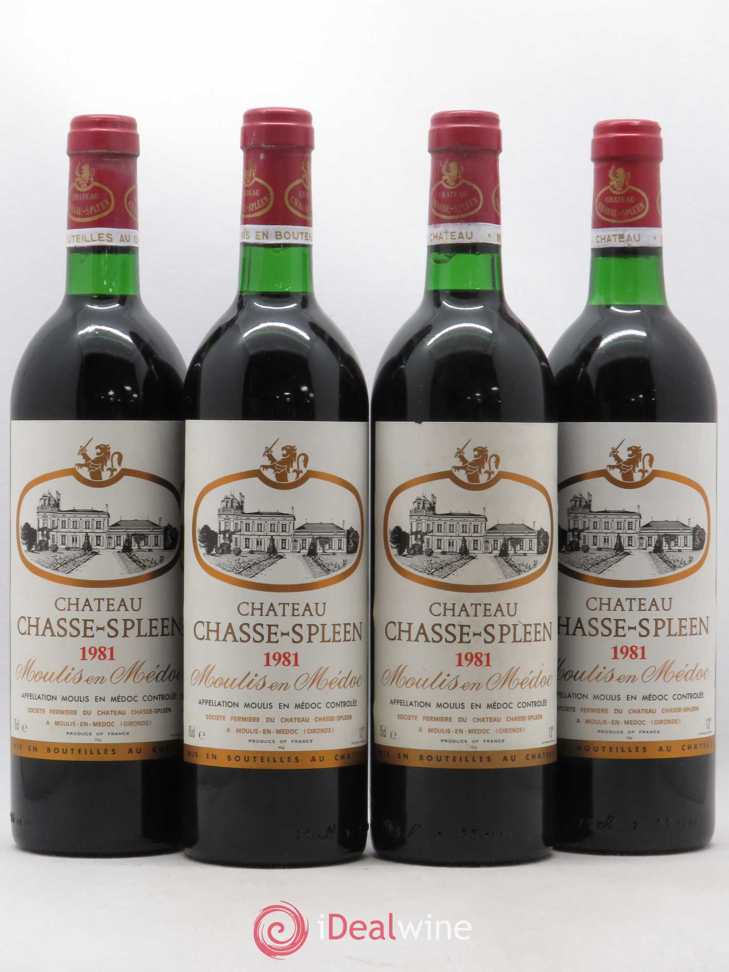 Château Chasse Spleen 1981 - Lot de 4 bouteilles - 0