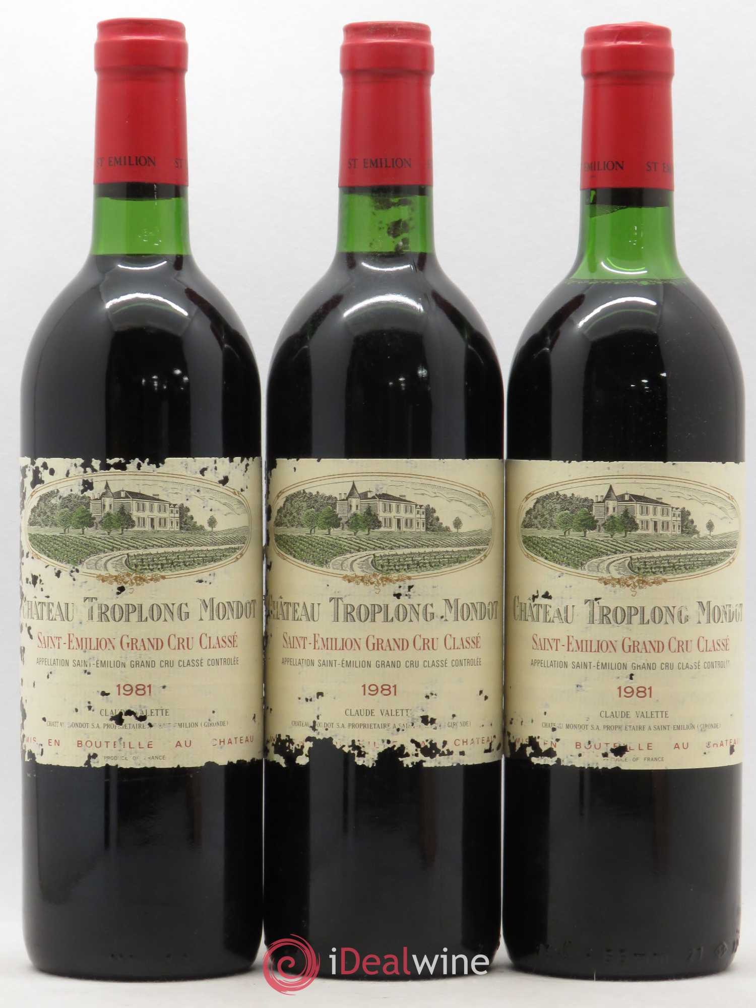 Château Troplong Mondot 1er Grand Cru Classé B 1981 - Lot de 3 bouteilles - 0