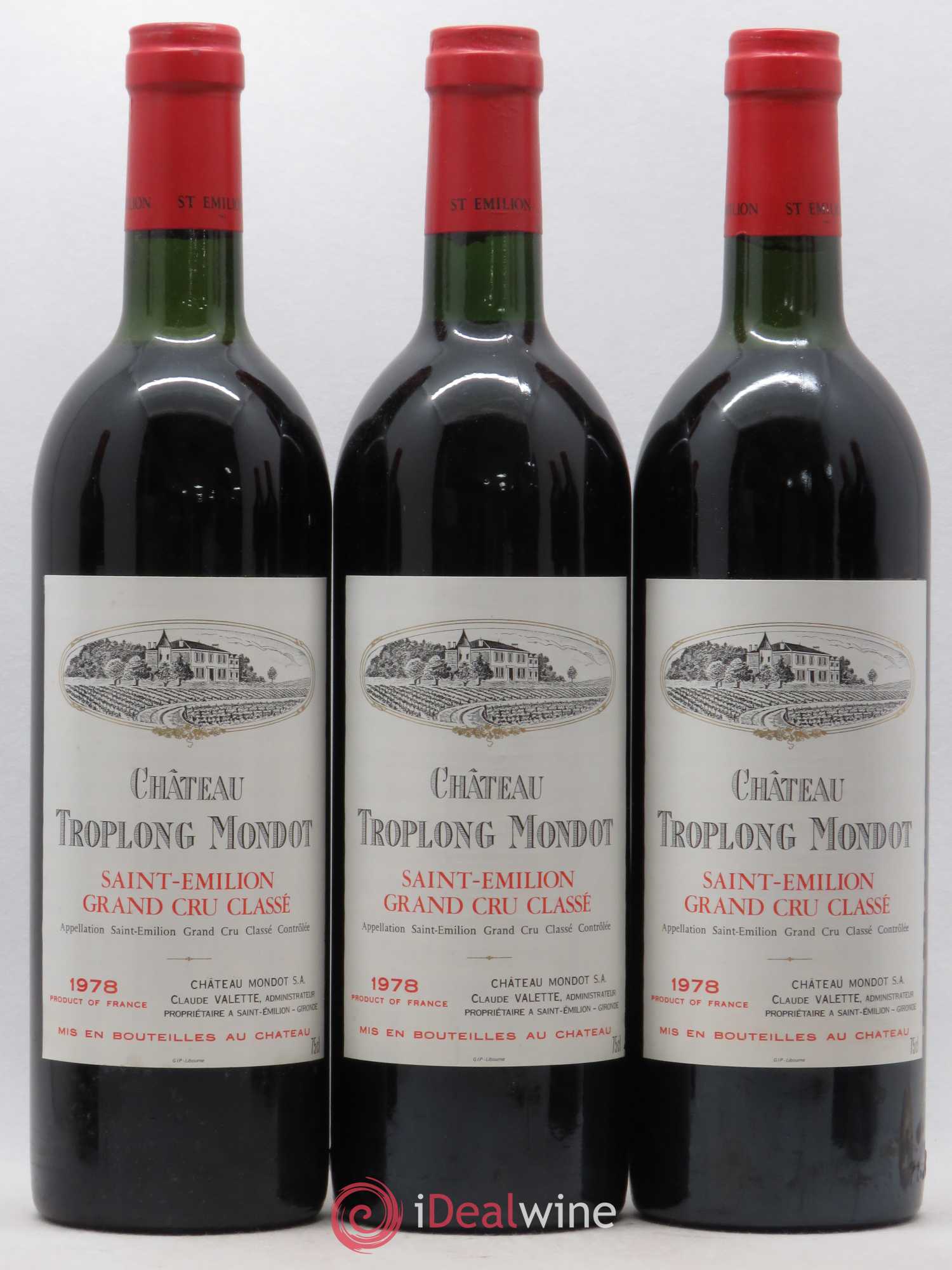 Château Troplong Mondot 1er Grand Cru Classé B 1978 - Lot de 6 bouteilles - 1