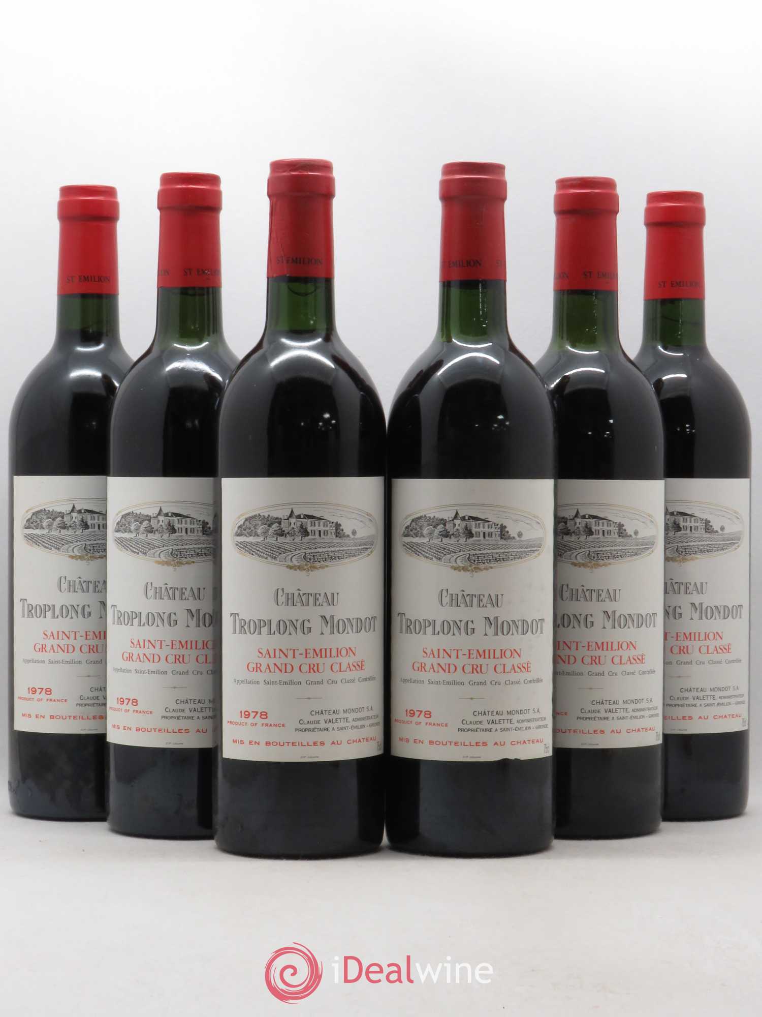 Château Troplong Mondot 1er Grand Cru Classé B 1978 - Lot de 6 bouteilles - 0
