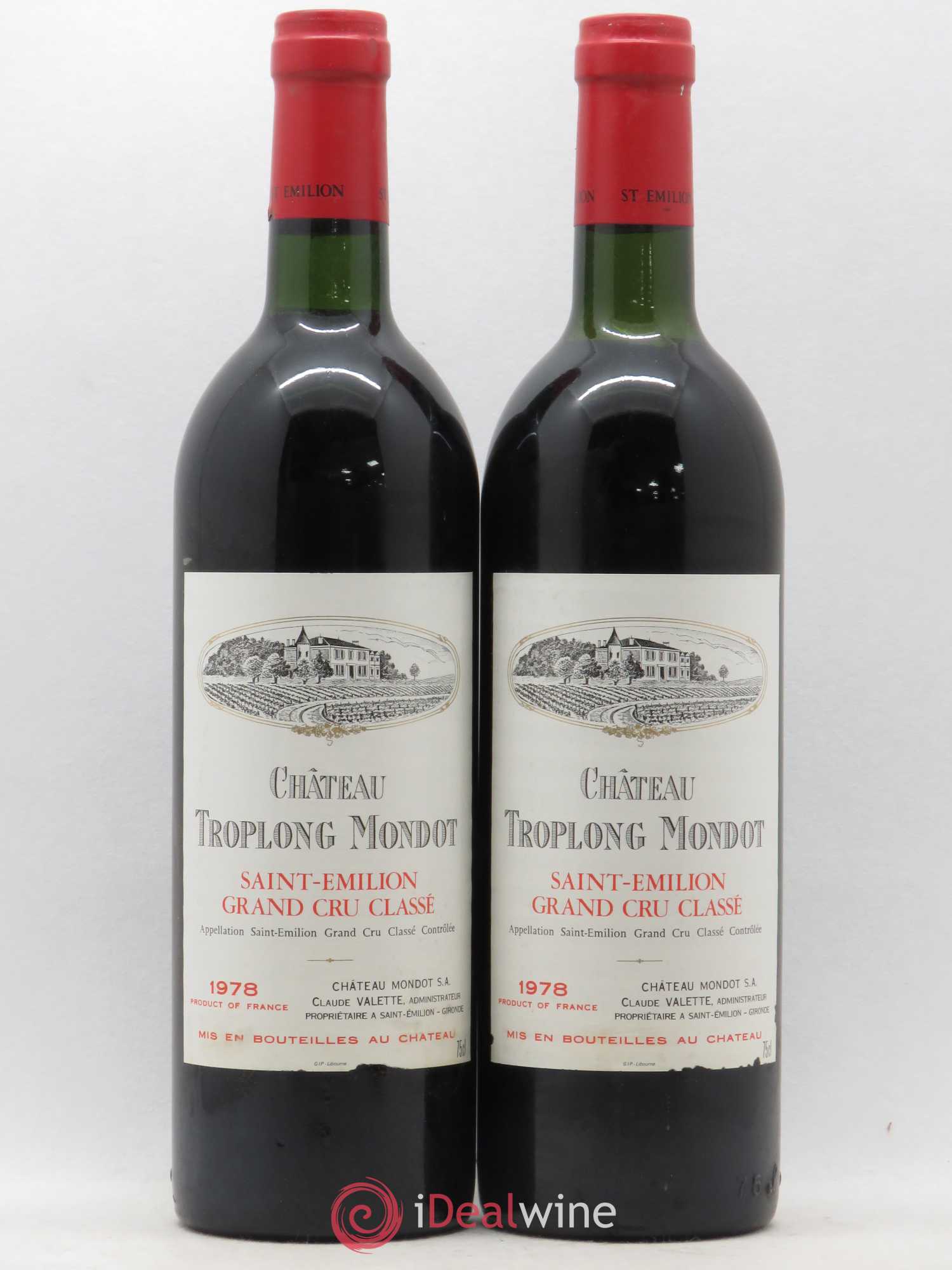 Château Troplong Mondot 1er Grand Cru Classé B 1978 - Lot de 2 bouteilles - 0