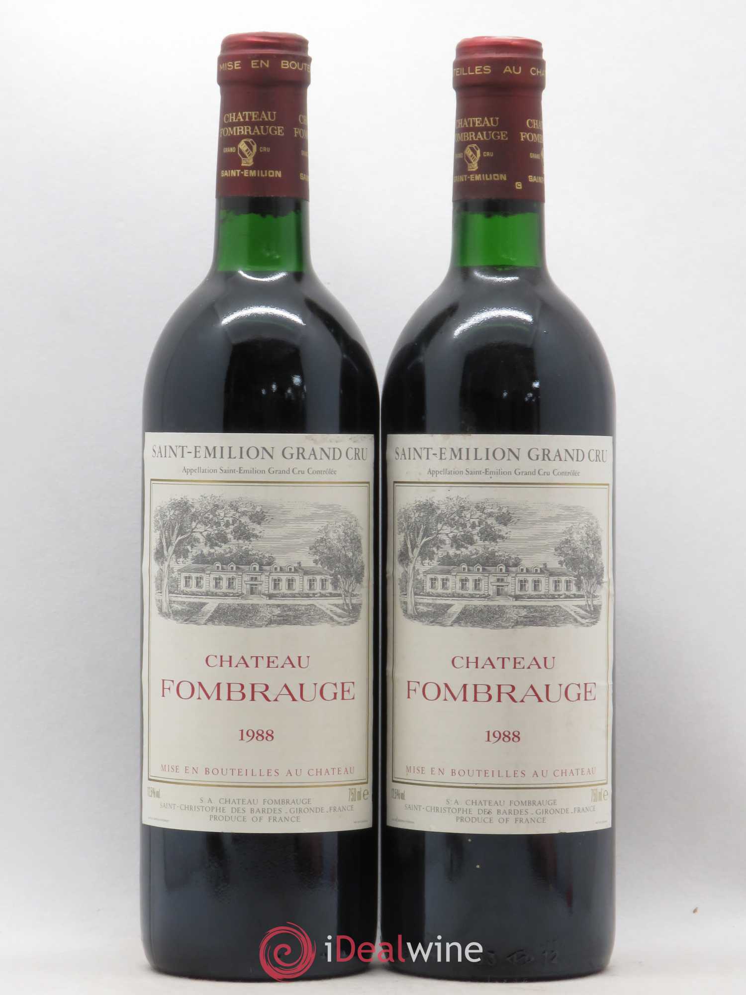 Château Fombrauge Grand Cru Classé 1988 - Lot de 2 bouteilles - 0