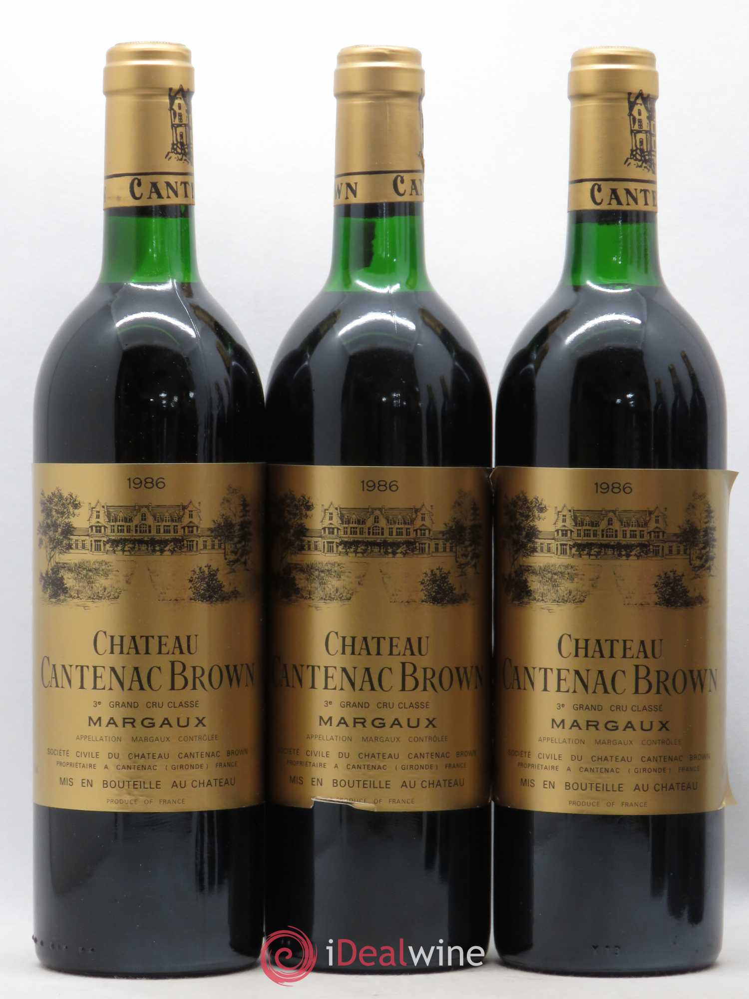 Château Cantenac Brown 3ème Grand Cru Classé 1986 - Lot de 6 bouteilles - 1