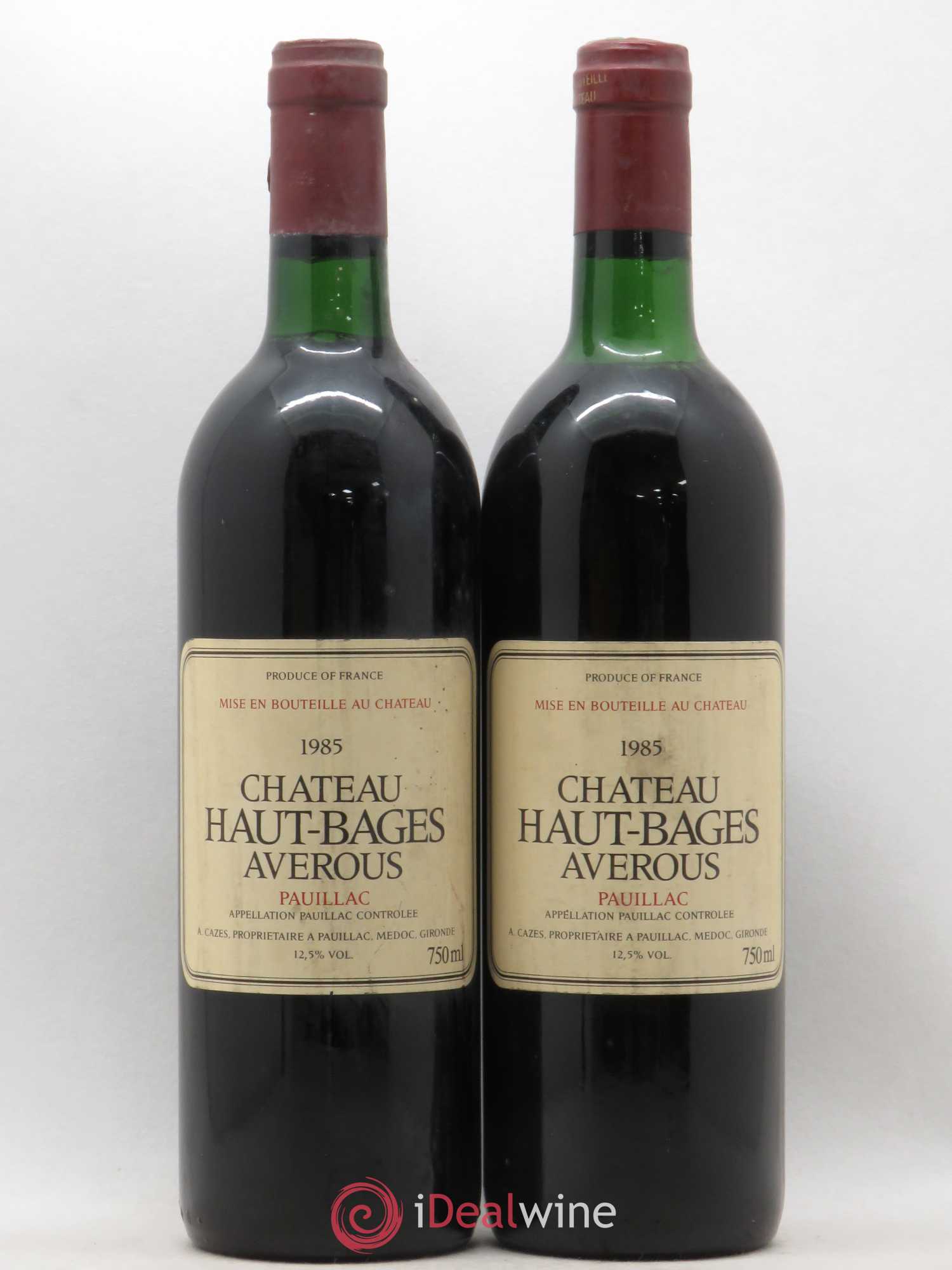 Château Haut Bages Averous Cru Bourgeois 1985 - Lot de 2 bouteilles - 0