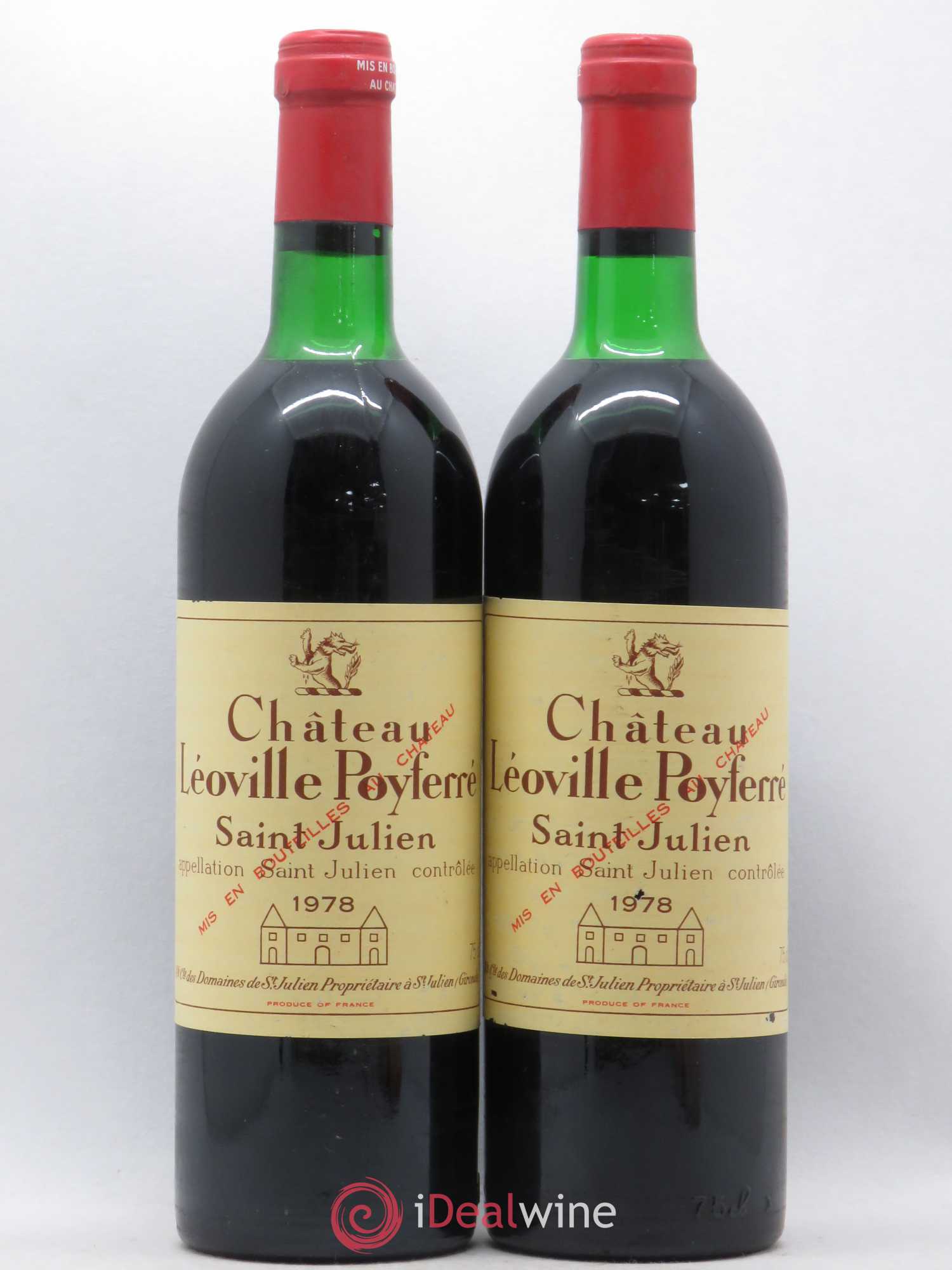 Château Léoville Poyferré 2ème Grand Cru Classé 1978 - Lot de 2 bouteilles - 0