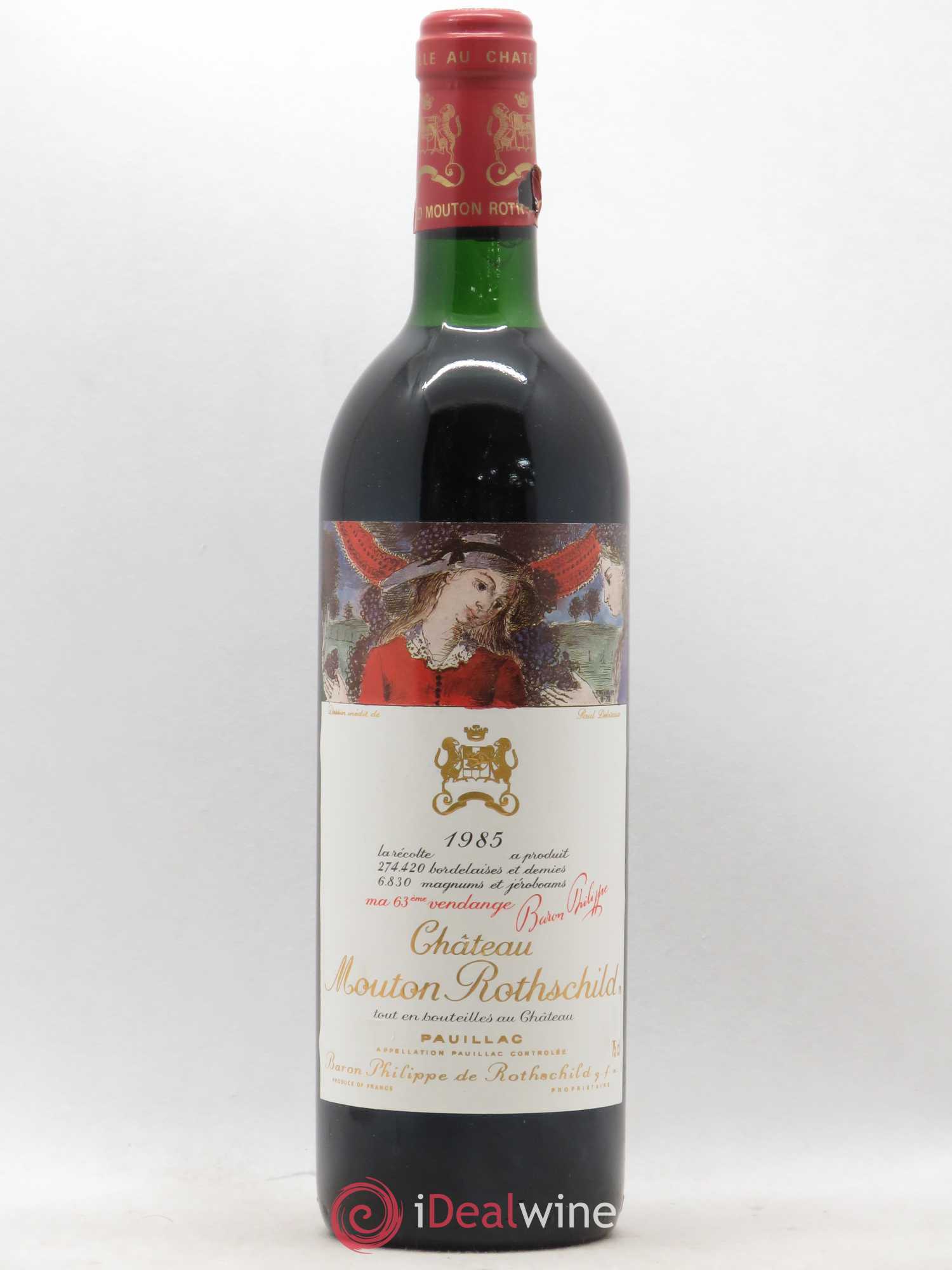 Château Mouton Rothschild 1er Grand Cru Classé 1985 - Lot de 1 bouteille - 0