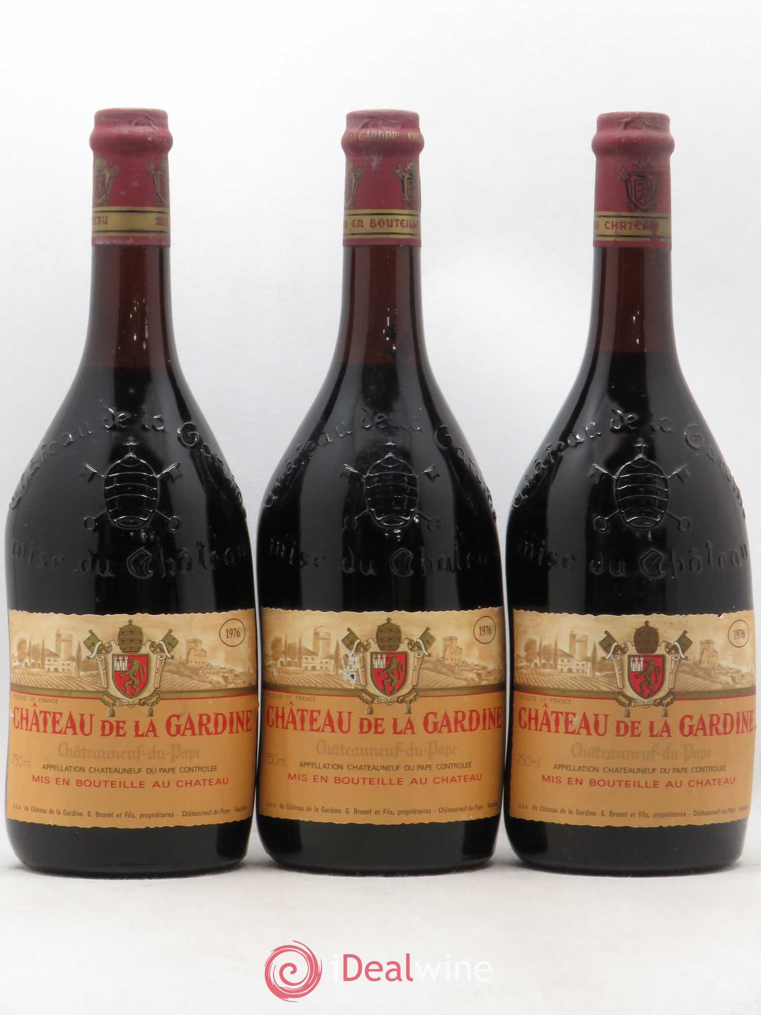Châteauneuf-du-Pape Château de La Gardine Famille Brunel (sans prix de réserve) 1976 - Lot de 3 bouteilles - 0