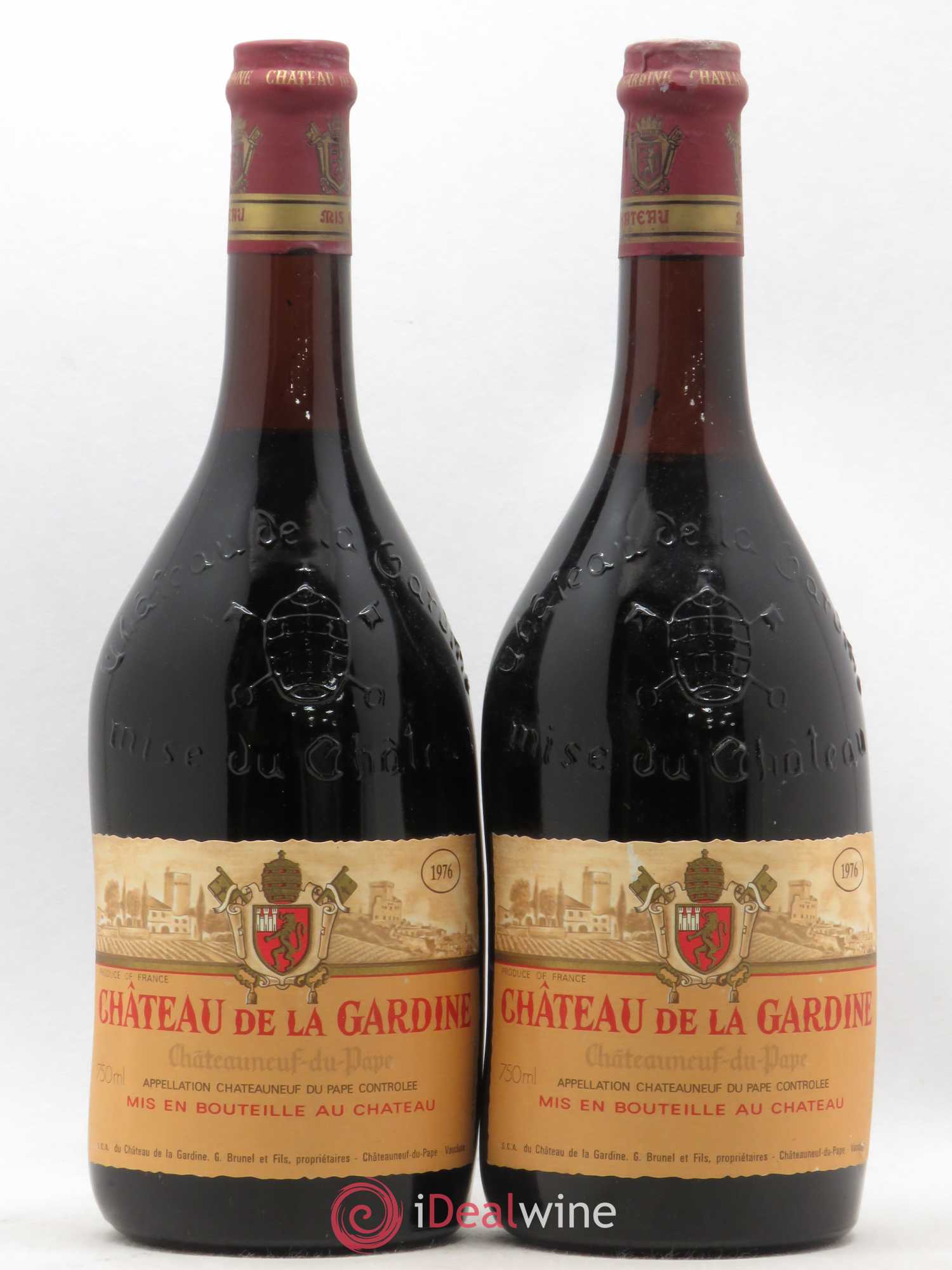 Châteauneuf-du-Pape Château de La Gardine Famille Brunel 1976 - Lot de 2 bouteilles - 0
