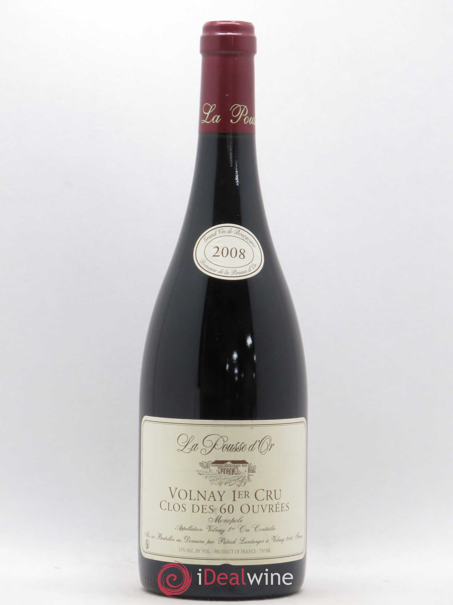 Volnay 1er Cru Clos des 60 ouvrées La Pousse d'Or (Domaine de) 2008 - Lot de 1 bouteille - 0