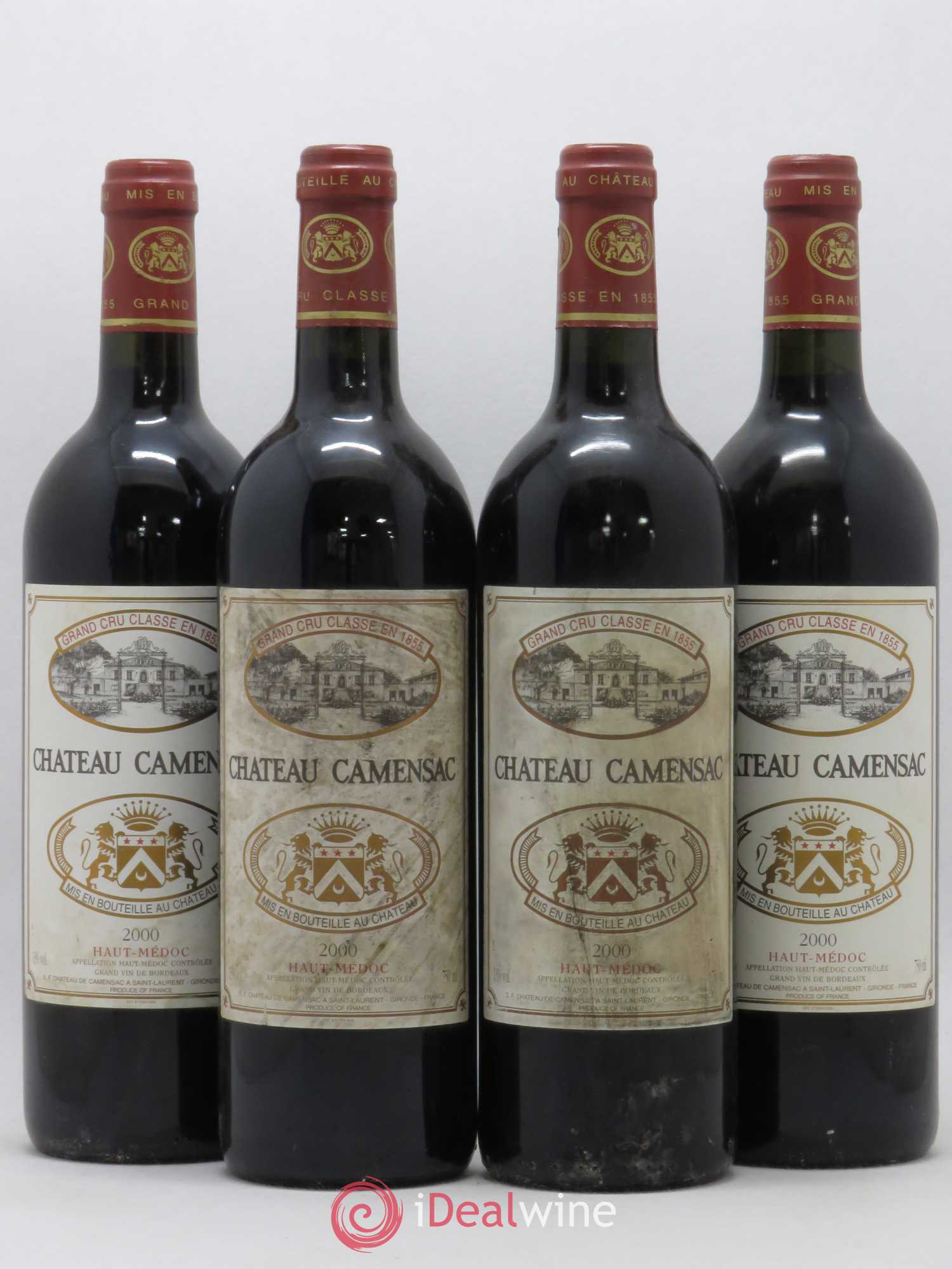 Château Camensac 5ème Grand Cru Classé 2000 - Lot de 4 bouteilles - 0
