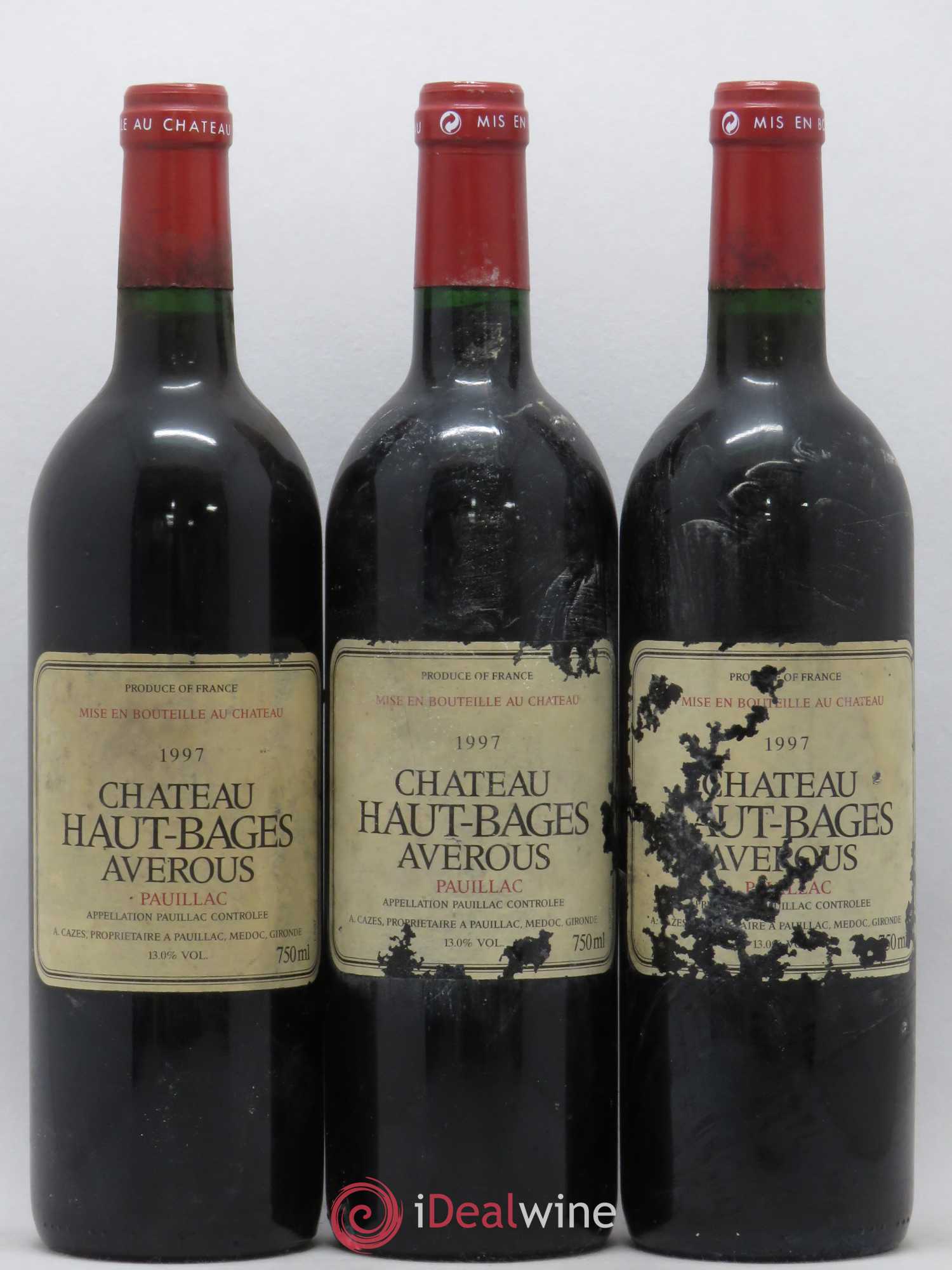 Château Haut Bages Averous Cru Bourgeois 1997 - Lot de 3 bouteilles - 0