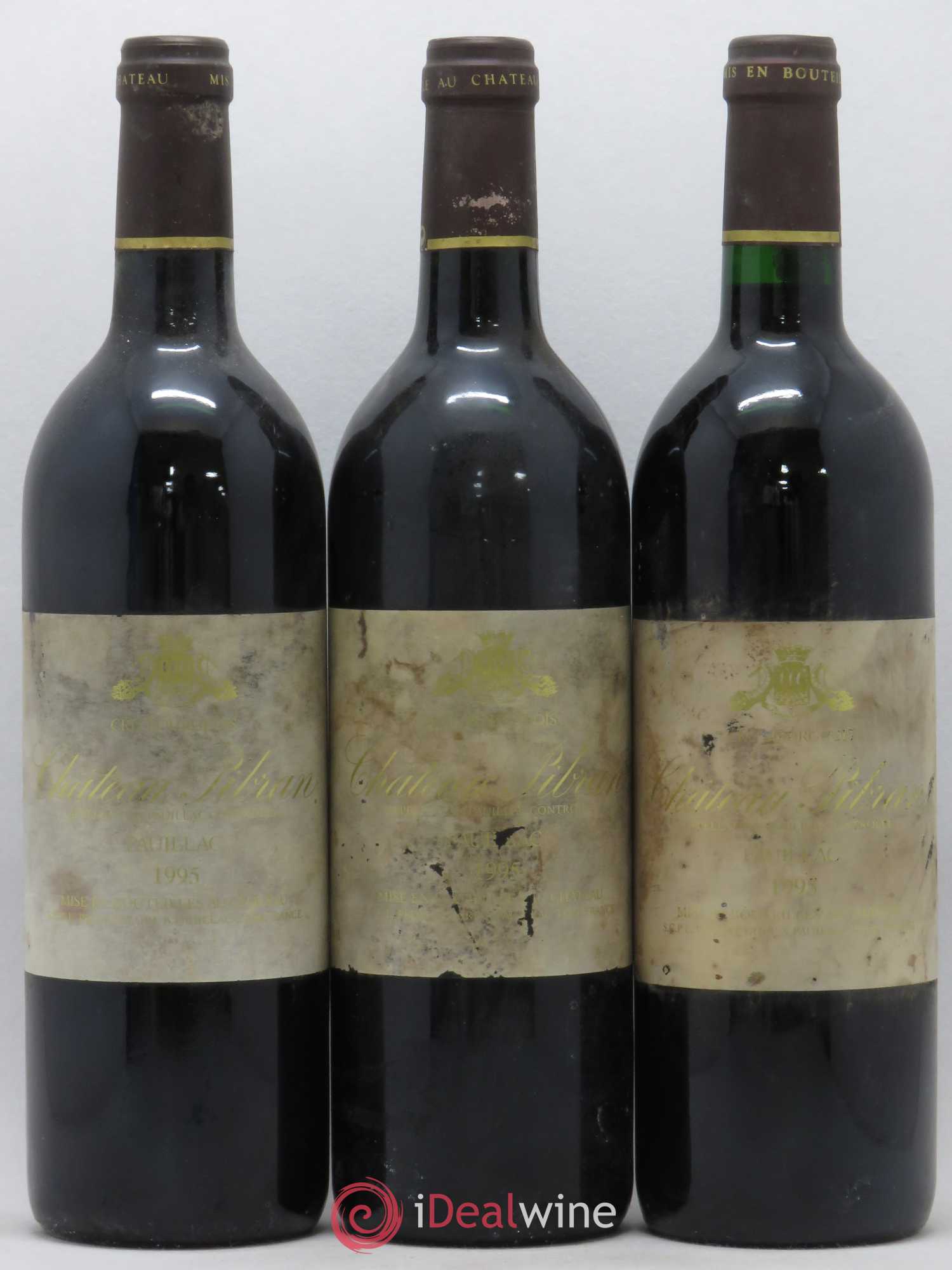 Château Pibran 1995 - Lot de 3 bouteilles - 0