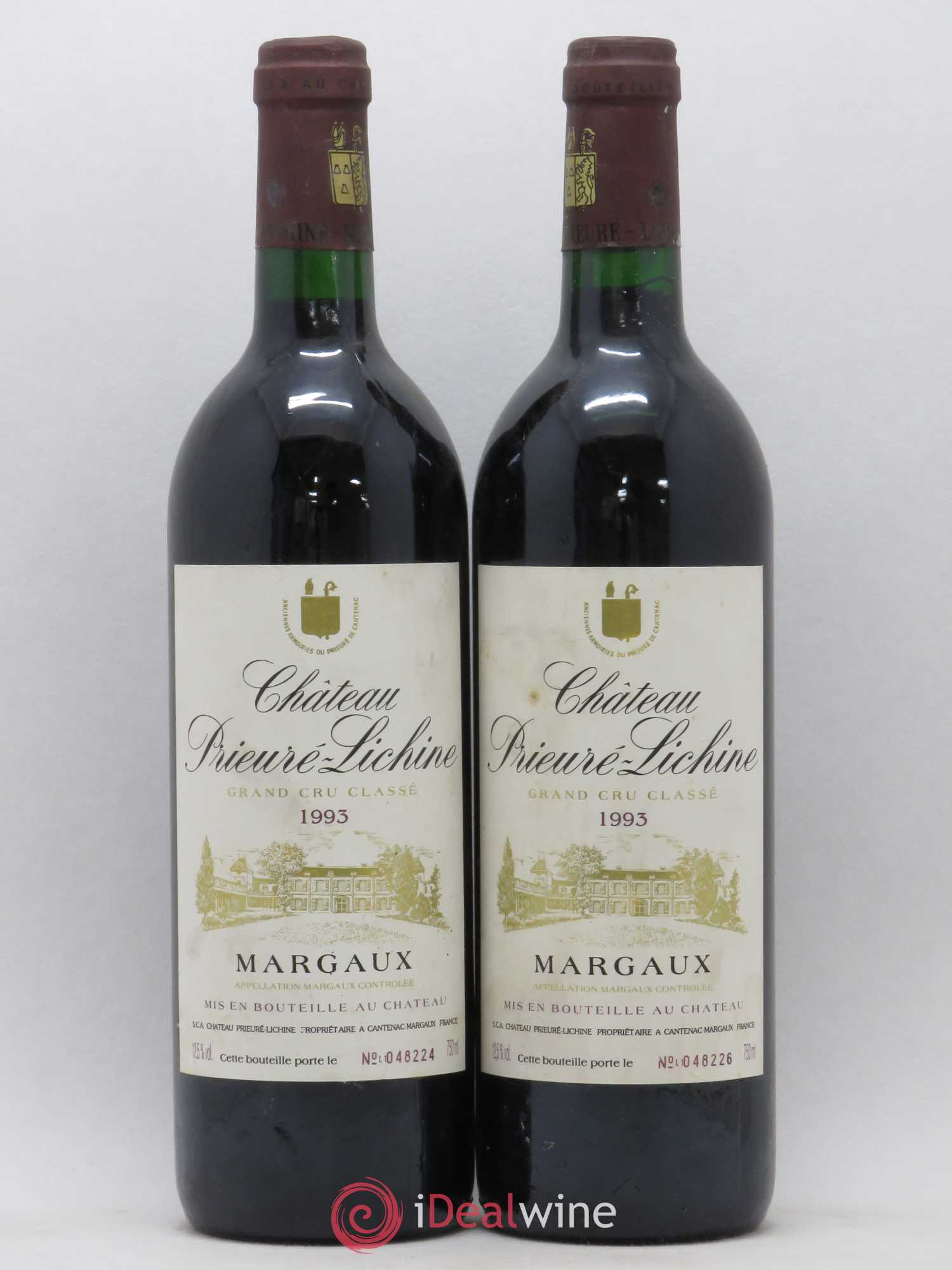 Château Prieuré Lichine 4ème Grand Cru Classé 1993 - Lot de 2 bouteilles - 0