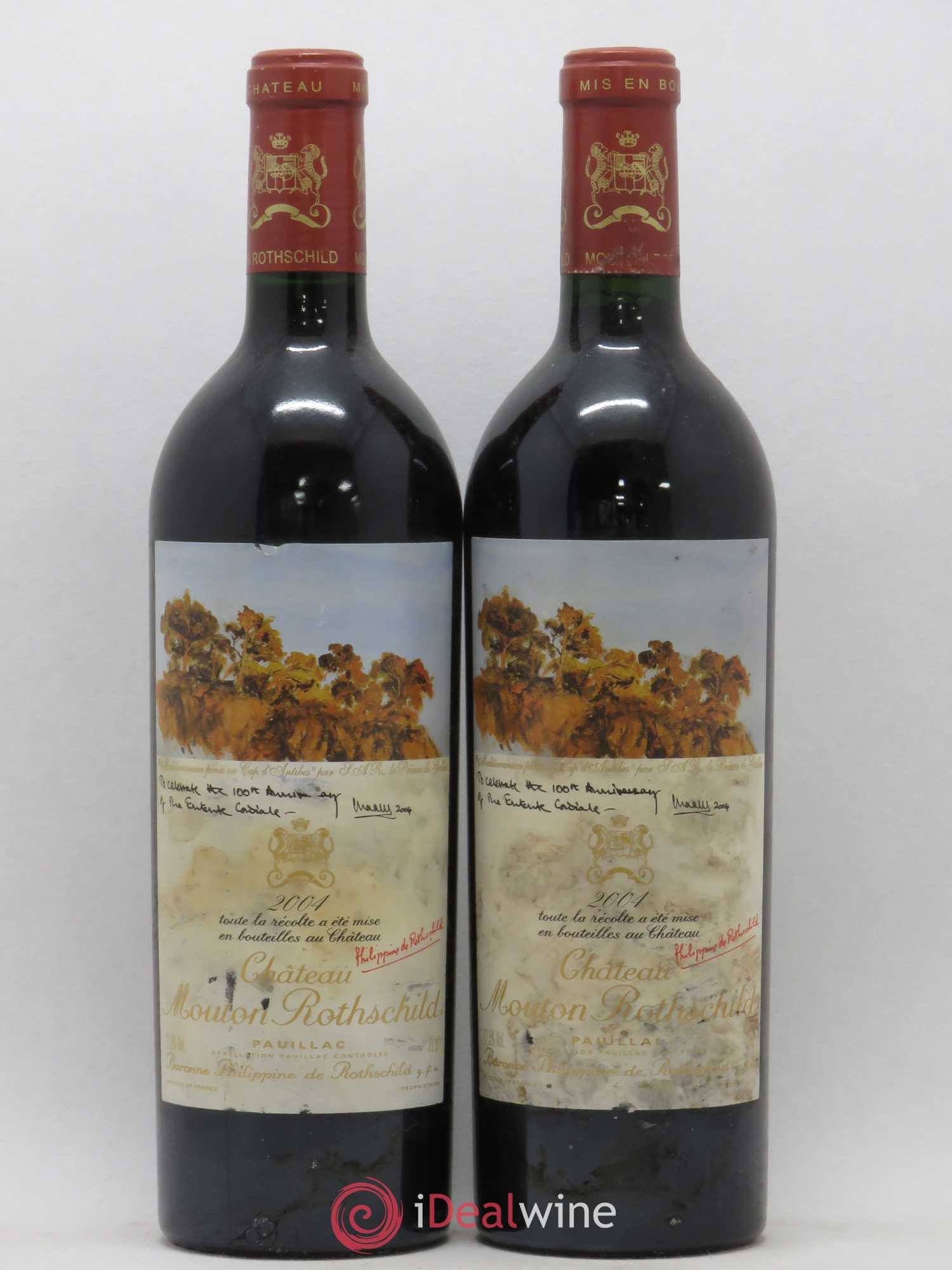 Château Mouton Rothschild 1er Grand Cru Classé 2004 - Lot de 2 bouteilles - 0