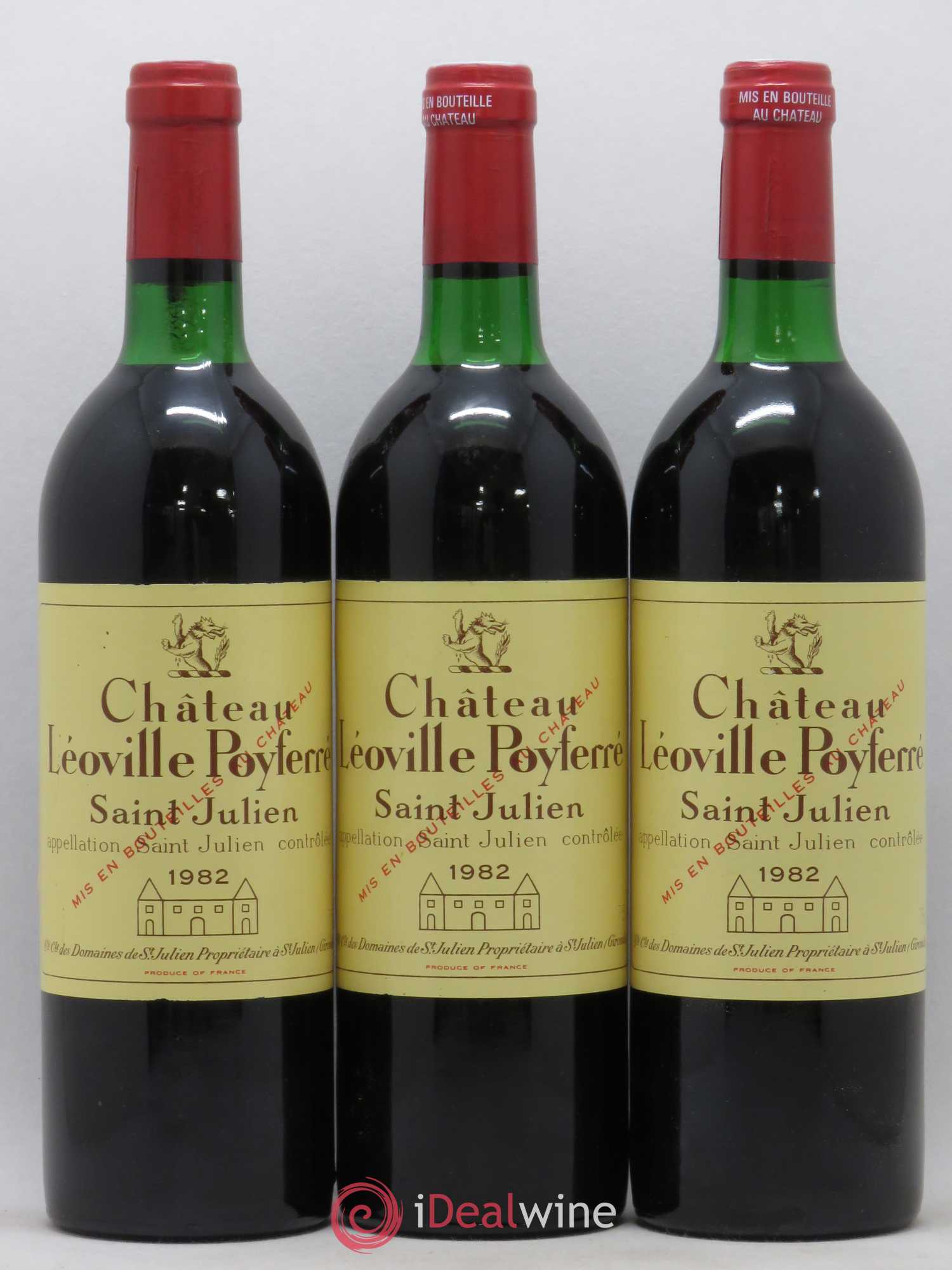 Château Léoville Poyferré 2ème Grand Cru Classé 1982 - Lot de 3 bouteilles - 0