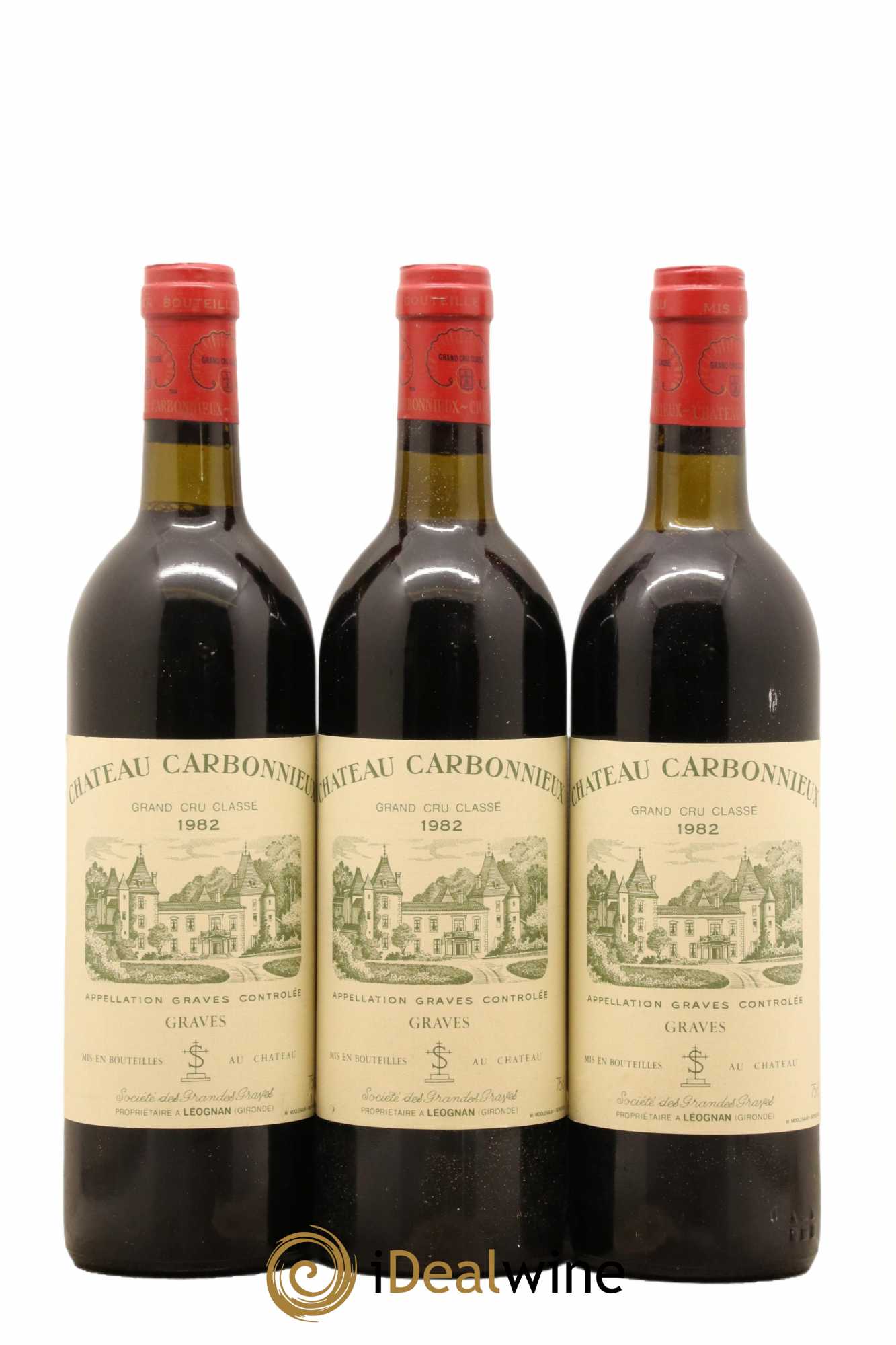 Château Carbonnieux Cru Classé de Graves 1982 - Lot de 3 bouteilles - 0