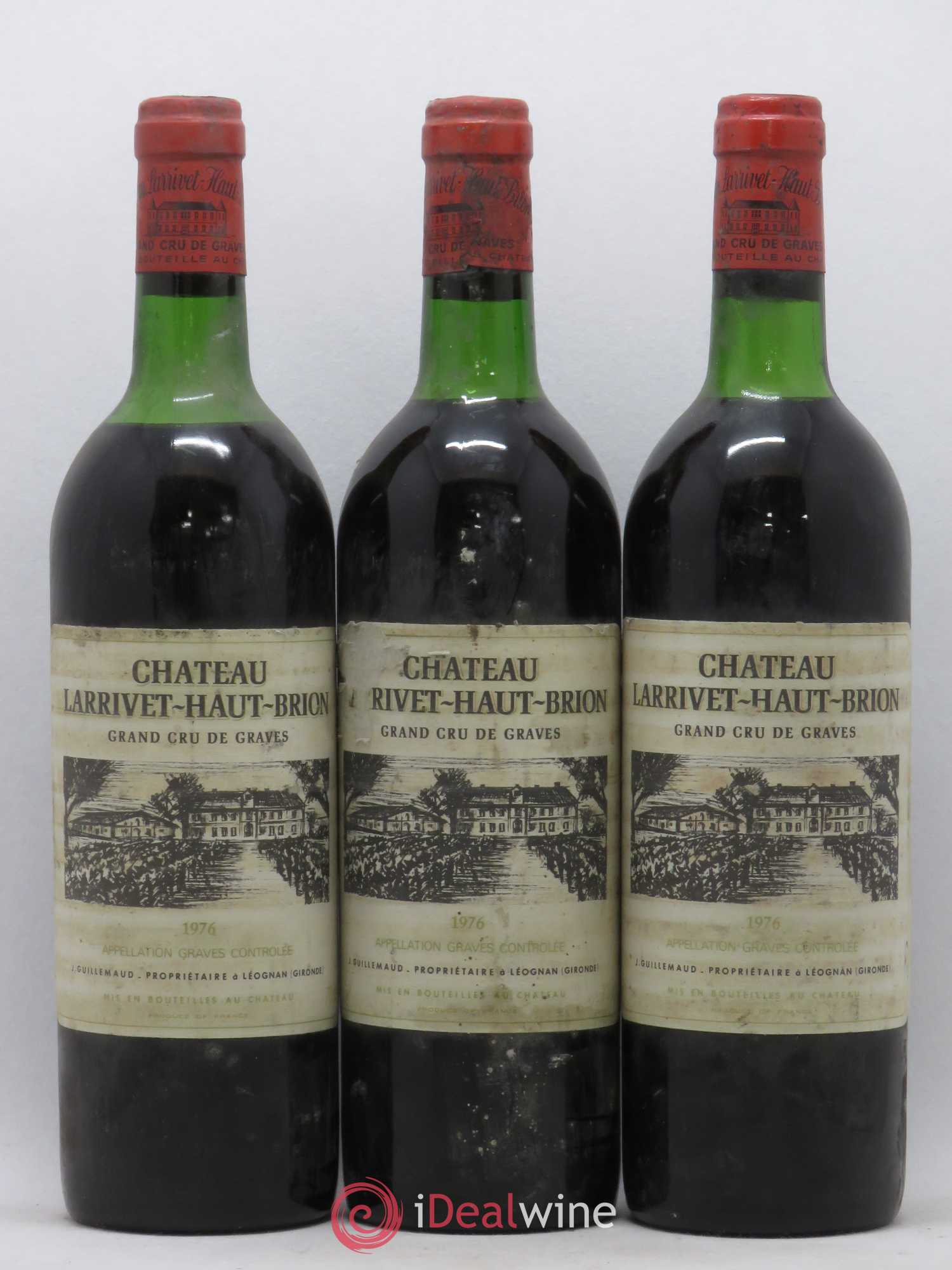 Château Larrivet Haut-Brion 1976 - Lot de 3 bouteilles - 0
