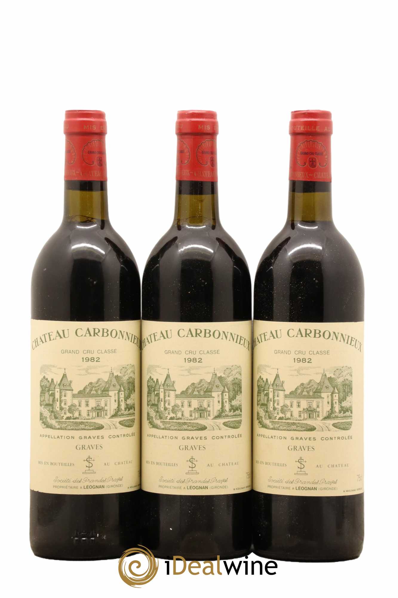 Château Carbonnieux Cru Classé de Graves 1982 - Lot de 3 bouteilles - 0