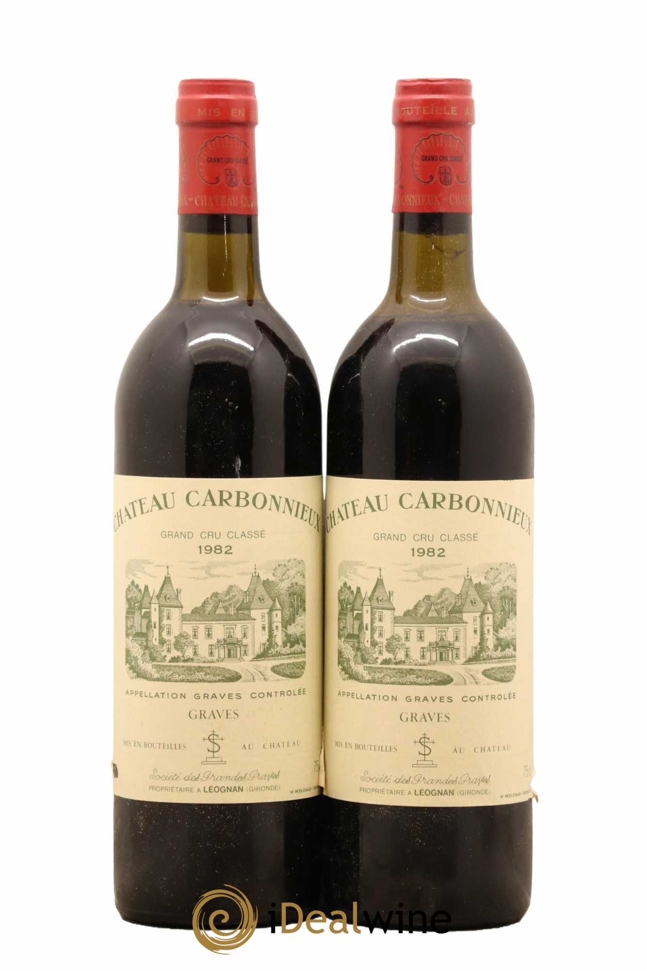 Château Carbonnieux Cru Classé de Graves 1982 - Lot de 2 bouteilles - 0