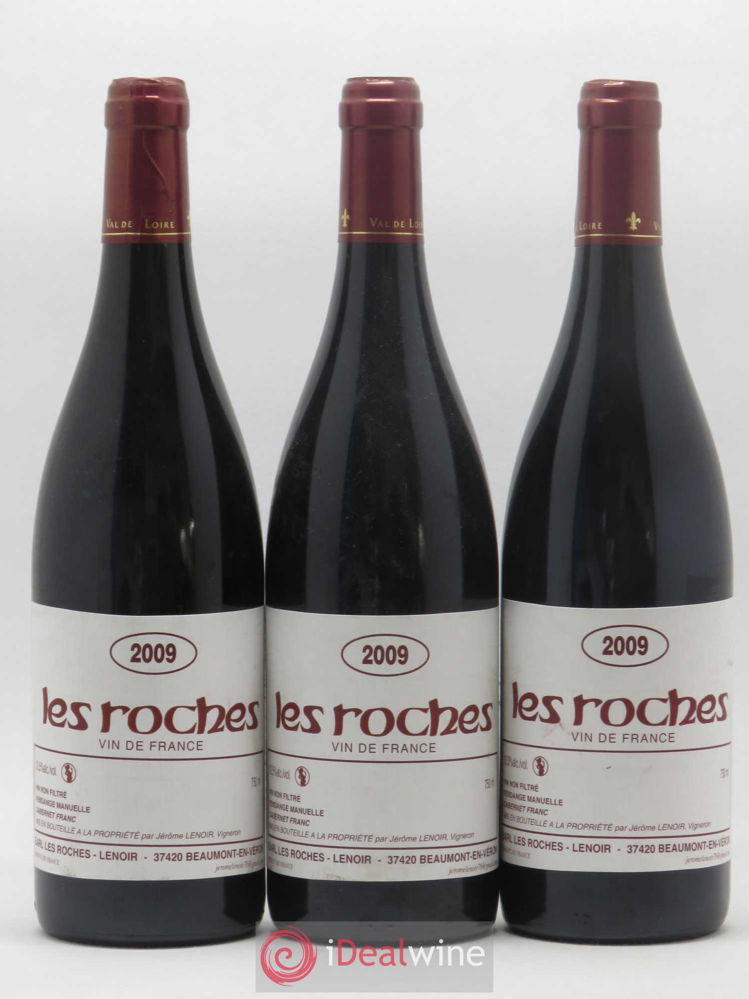 Vin de France Les Roches Lenoir (Domaine) (sans prix de réserve) 2009 - Lot de 3 bouteilles - 0