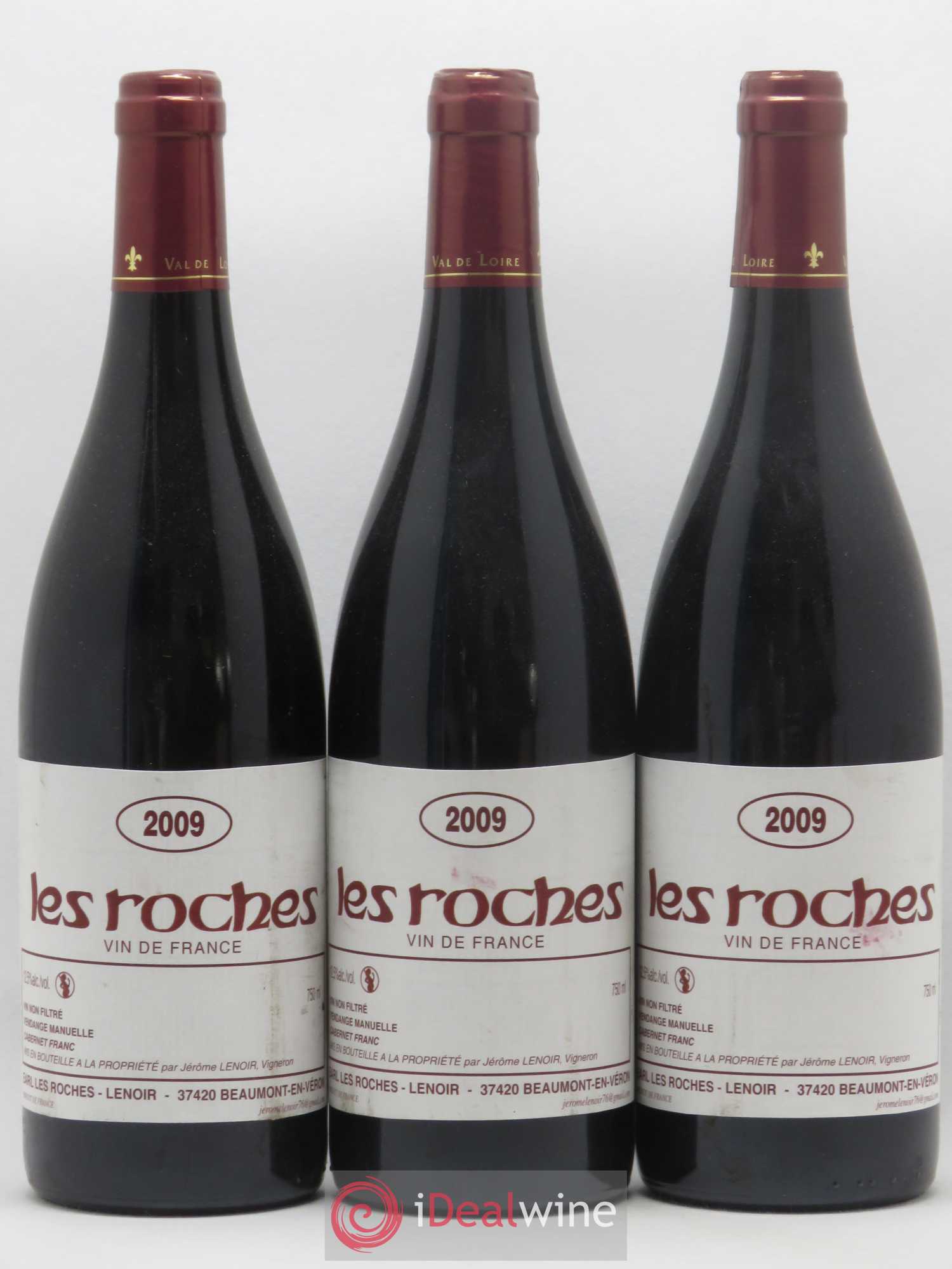 Vin de France Les Roches Lenoir (Domaine) (sans prix de réserve) 2009 - Lot de 3 bouteilles - 0