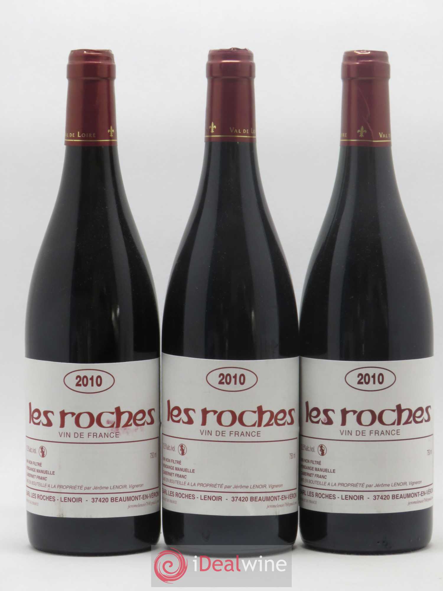 Vin de France Les Roches Lenoir (Domaine) (sans prix de réserve) 2010 - Lot de 3 bouteilles - 0