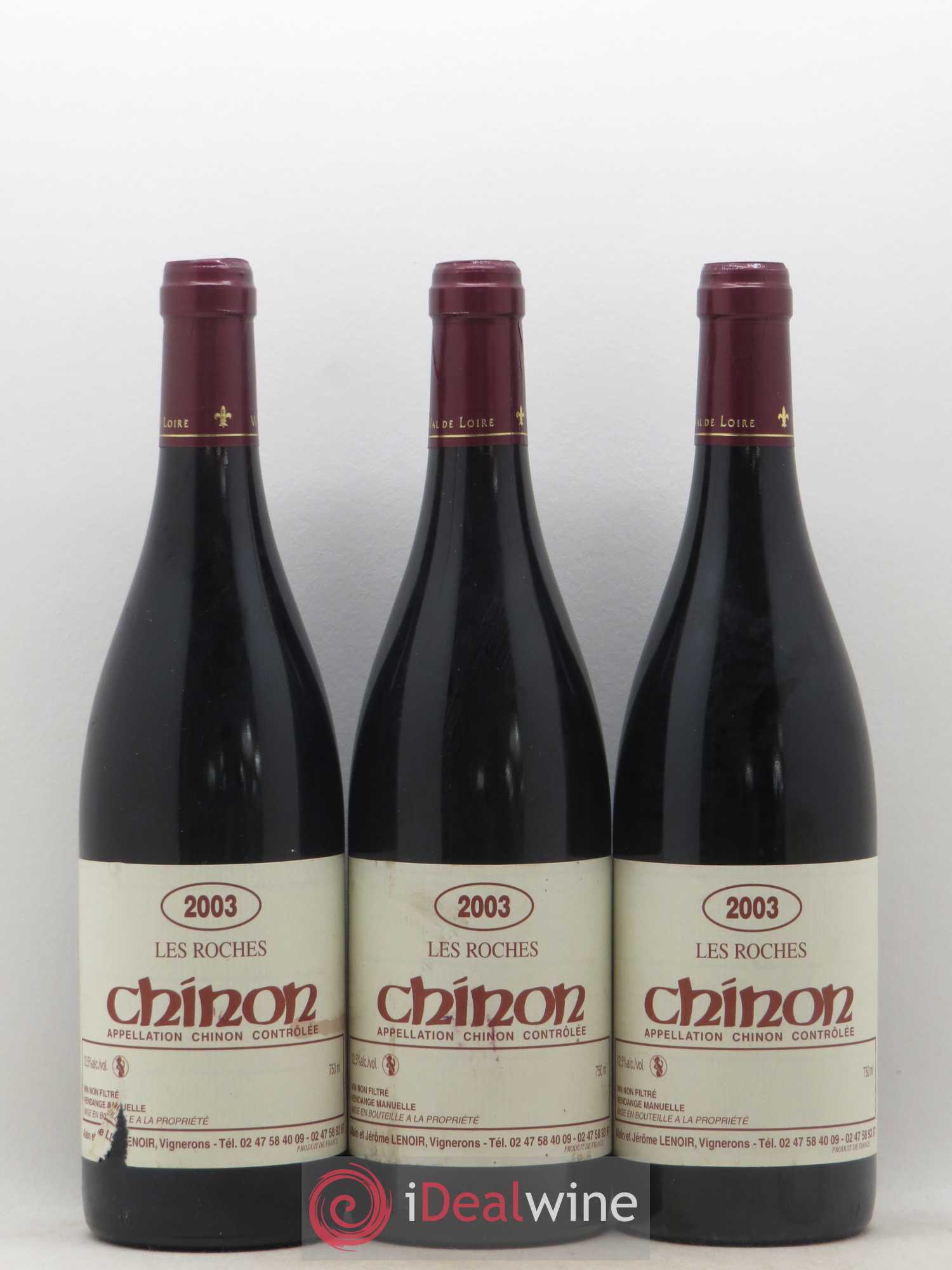 Chinon Les Roches Lenoir (Domaine) (sans prix de réserve) 2003 - Lot de 3 bouteilles - 0