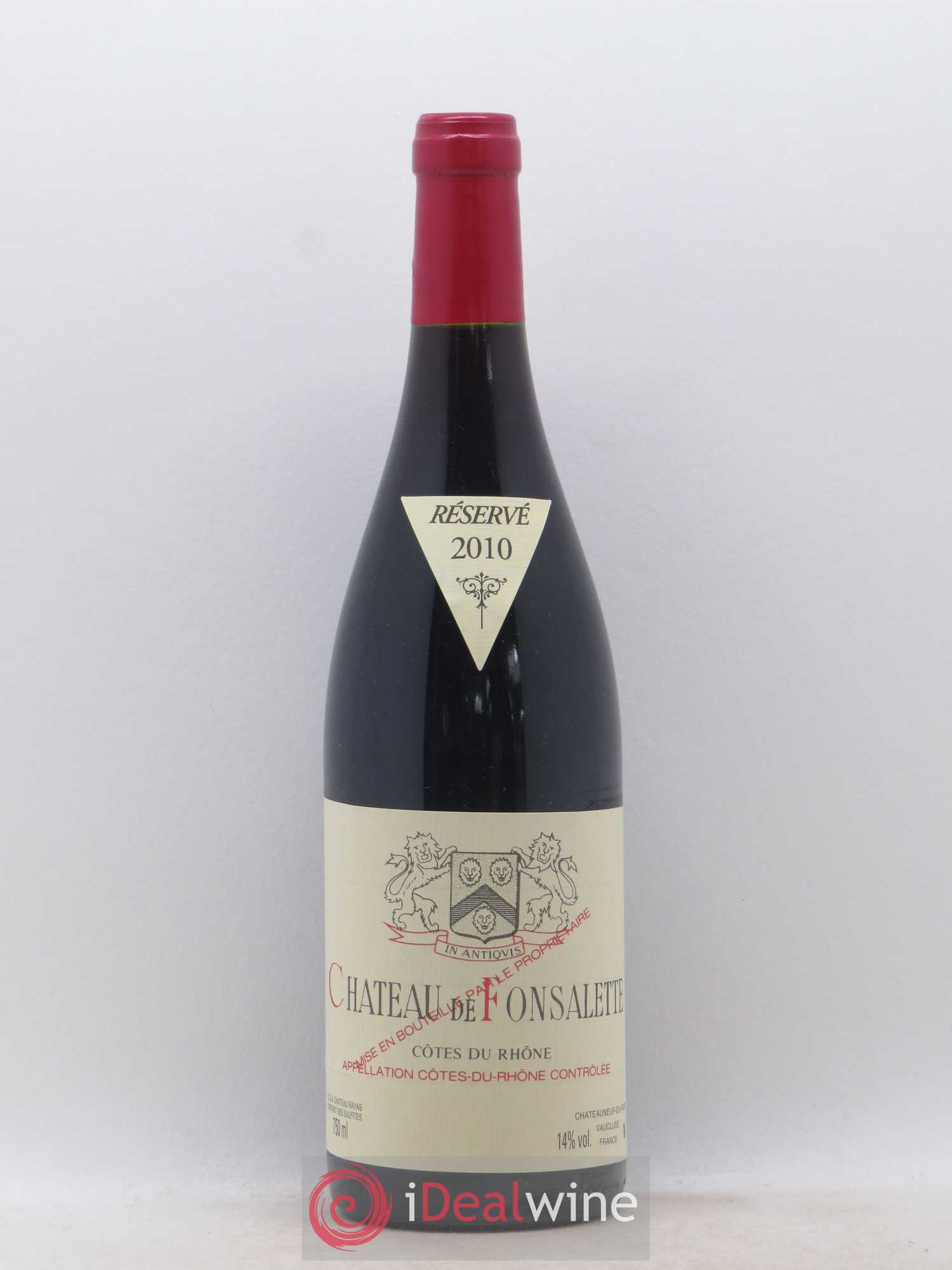 Côtes-du-Rhône Château de Fonsalette Emmanuel Reynaud 2010 - Lot de 1 bouteille - 0