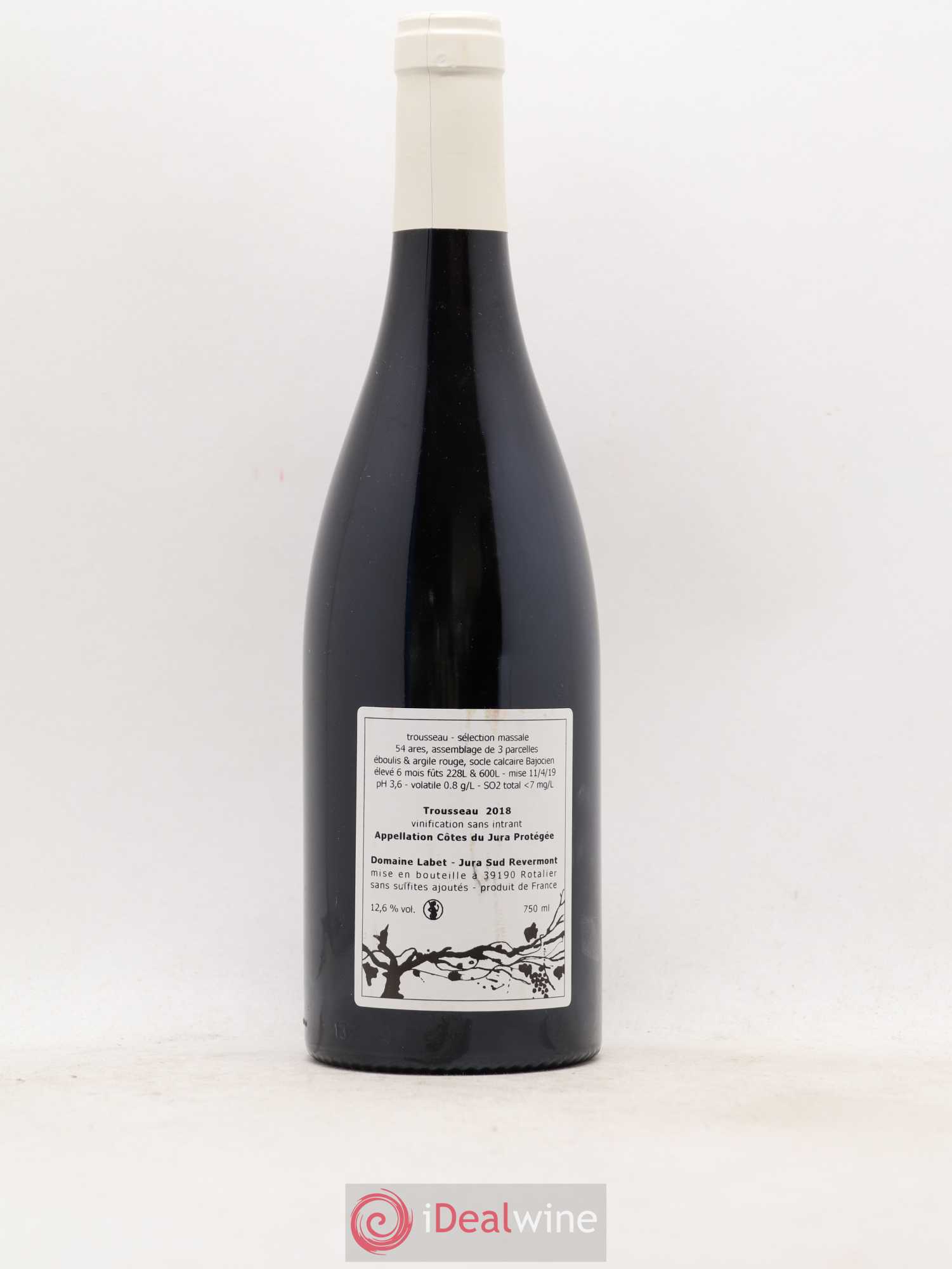 Côtes du Jura Trousseau Sélection Massale Romain - Julien - Charline Labet 2018 - Lot de 1 bouteille - 1