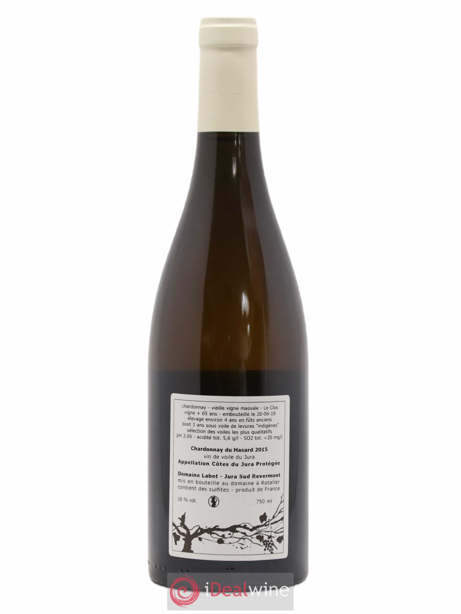 Côtes du Jura Vin de voile Chardonnay du Hasard Romain - Julien - Charline Labet 2015 - Lot de 1 bouteille - 1
