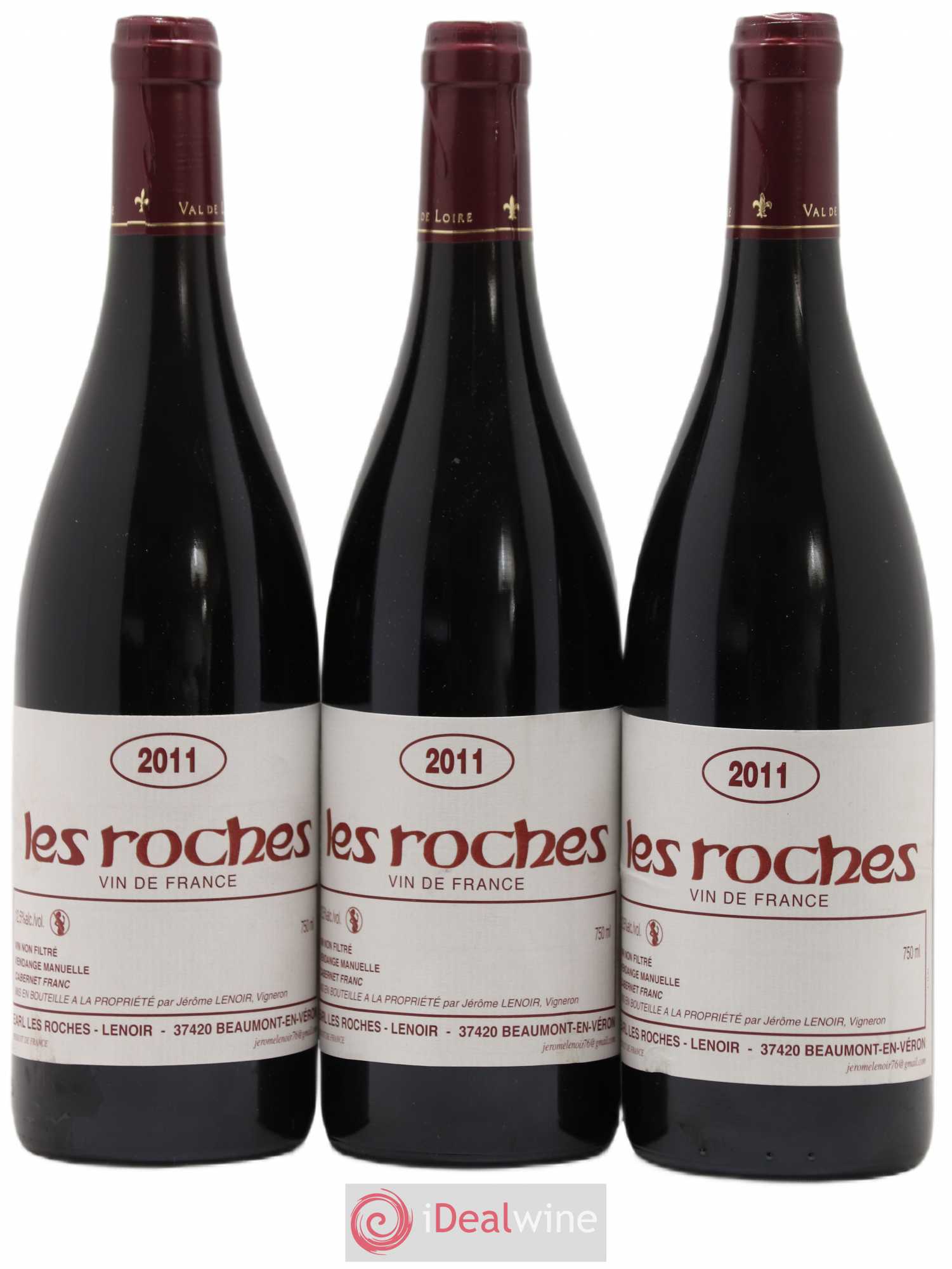 Vin de France Les Roches Lenoir (Domaine) 2011 - Lot de 3 bouteilles - 0