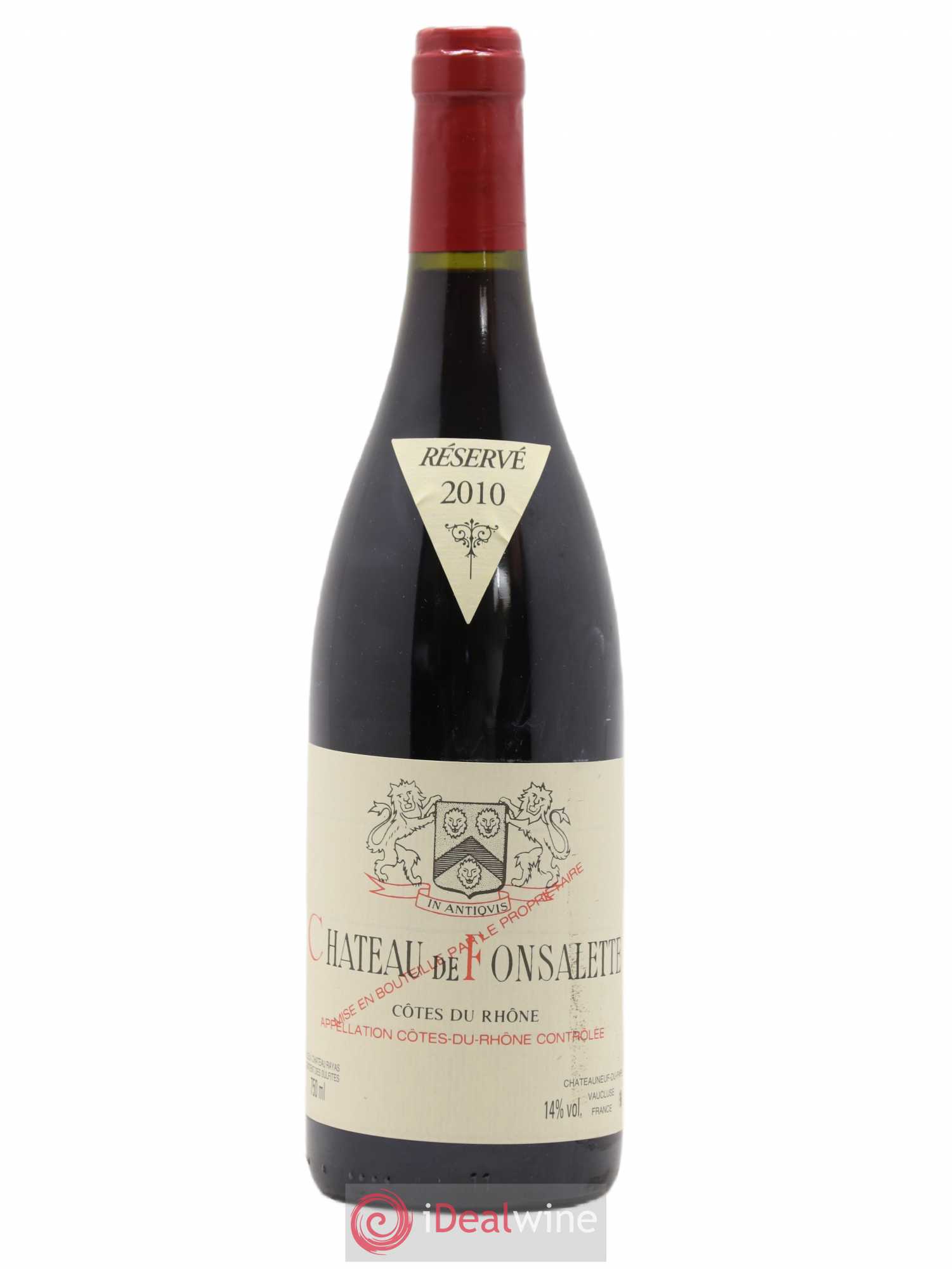 Côtes-du-Rhône Château de Fonsalette Emmanuel Reynaud 2010 - Lot de 1 bouteille - 0