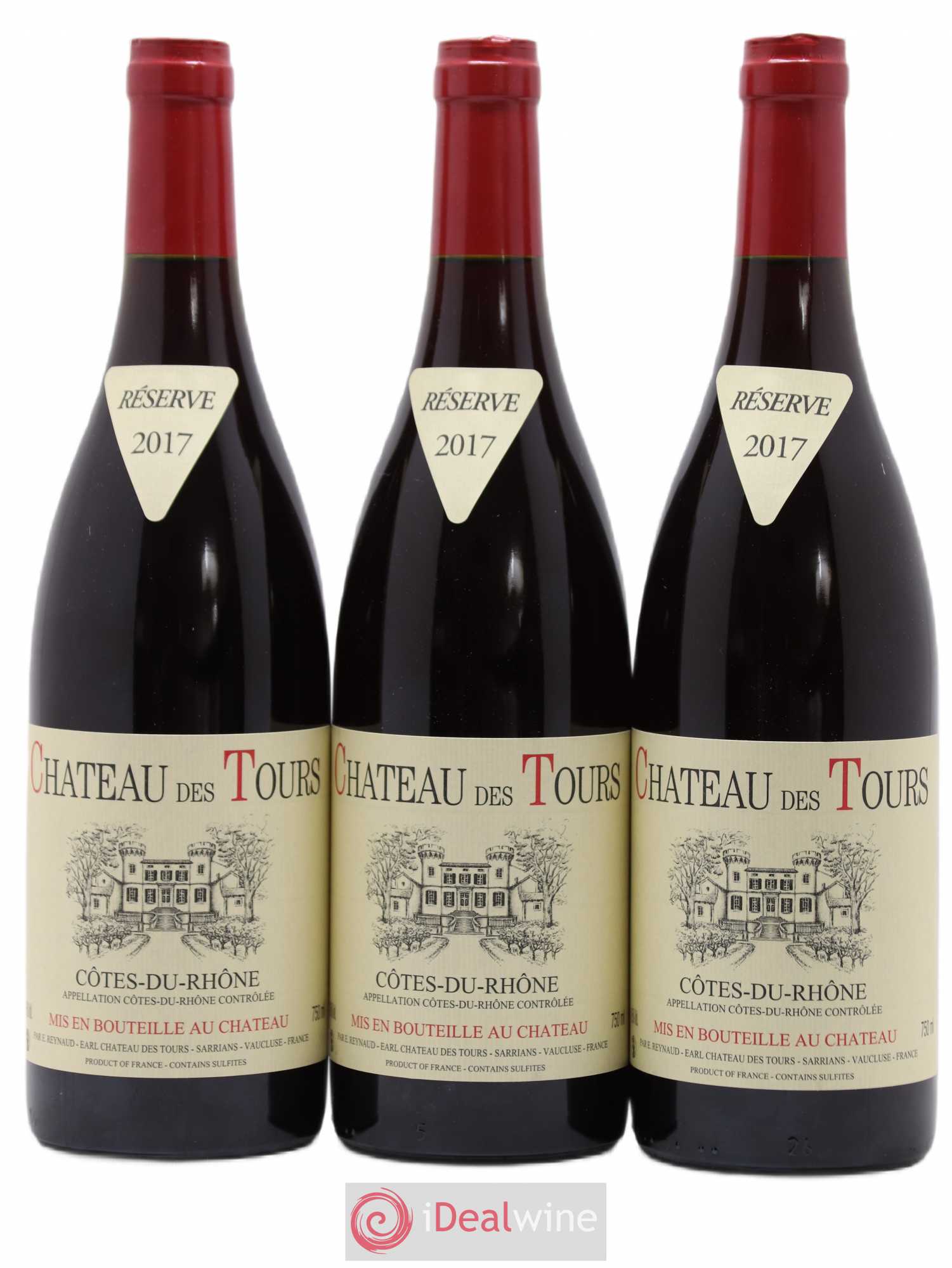 Côtes-du-Rhône Château des Tours Emmanuel Reynaud 2017 - Lot de 3 bouteilles - 0