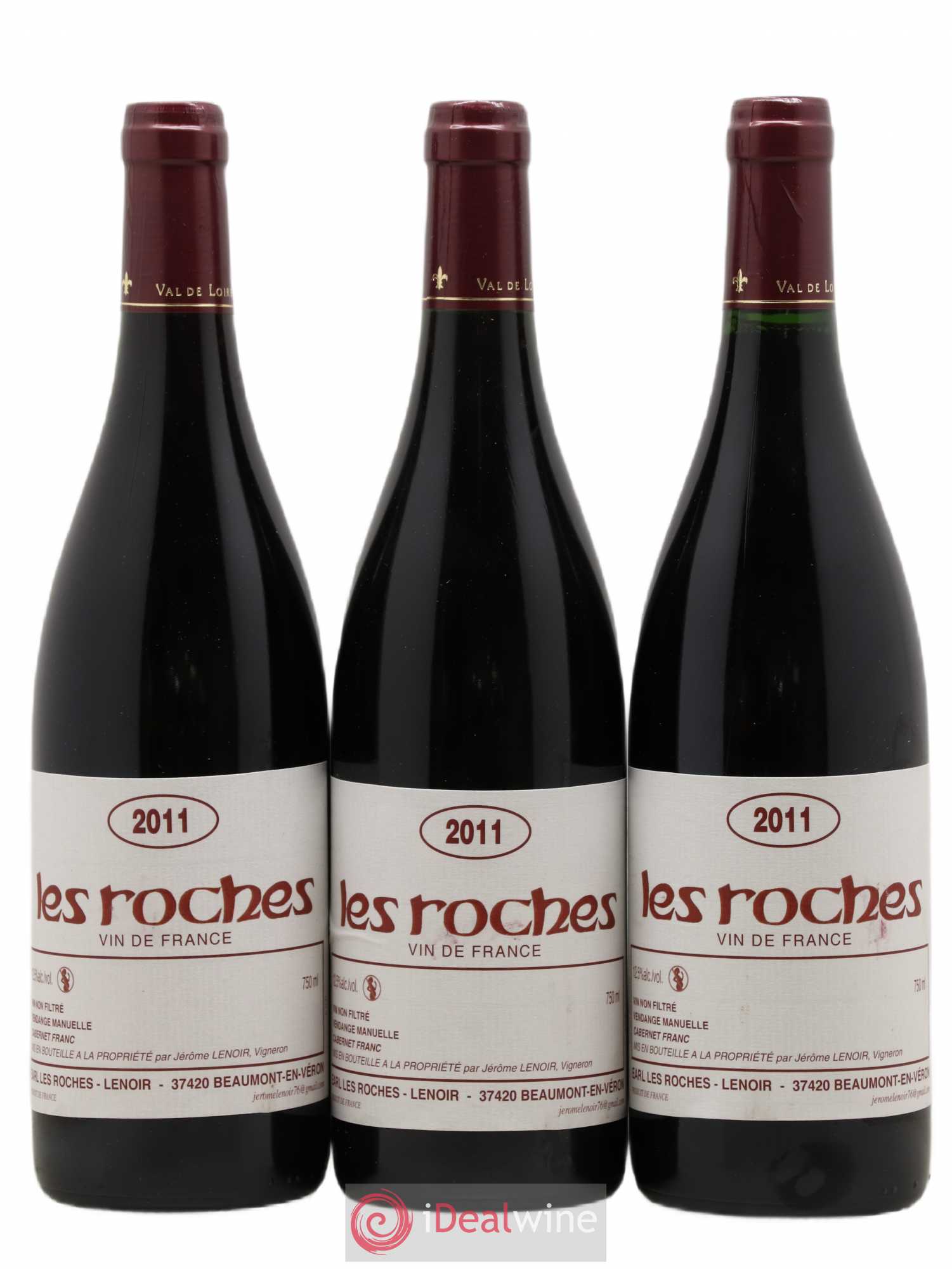 Vin de France Les Roches Lenoir (Domaine) 2011 - Lot de 3 bouteilles - 0