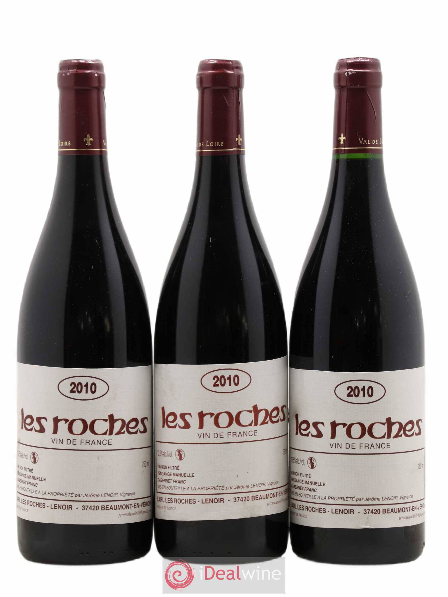 Vin de France Les Roches Lenoir (Domaine) 2010 - Lot de 3 bouteilles - 0