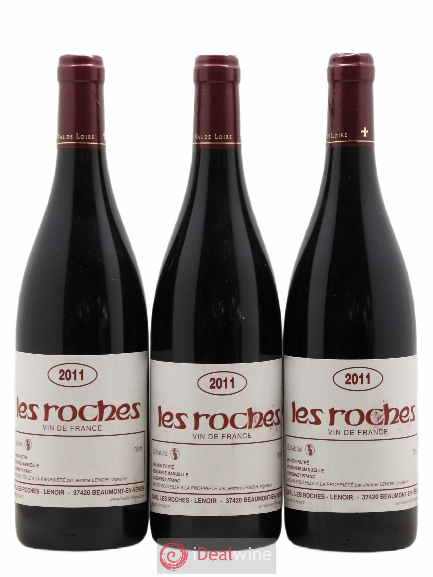 Vin de France Les Roches Lenoir (Domaine) 2011 - Lot de 3 bouteilles - 0