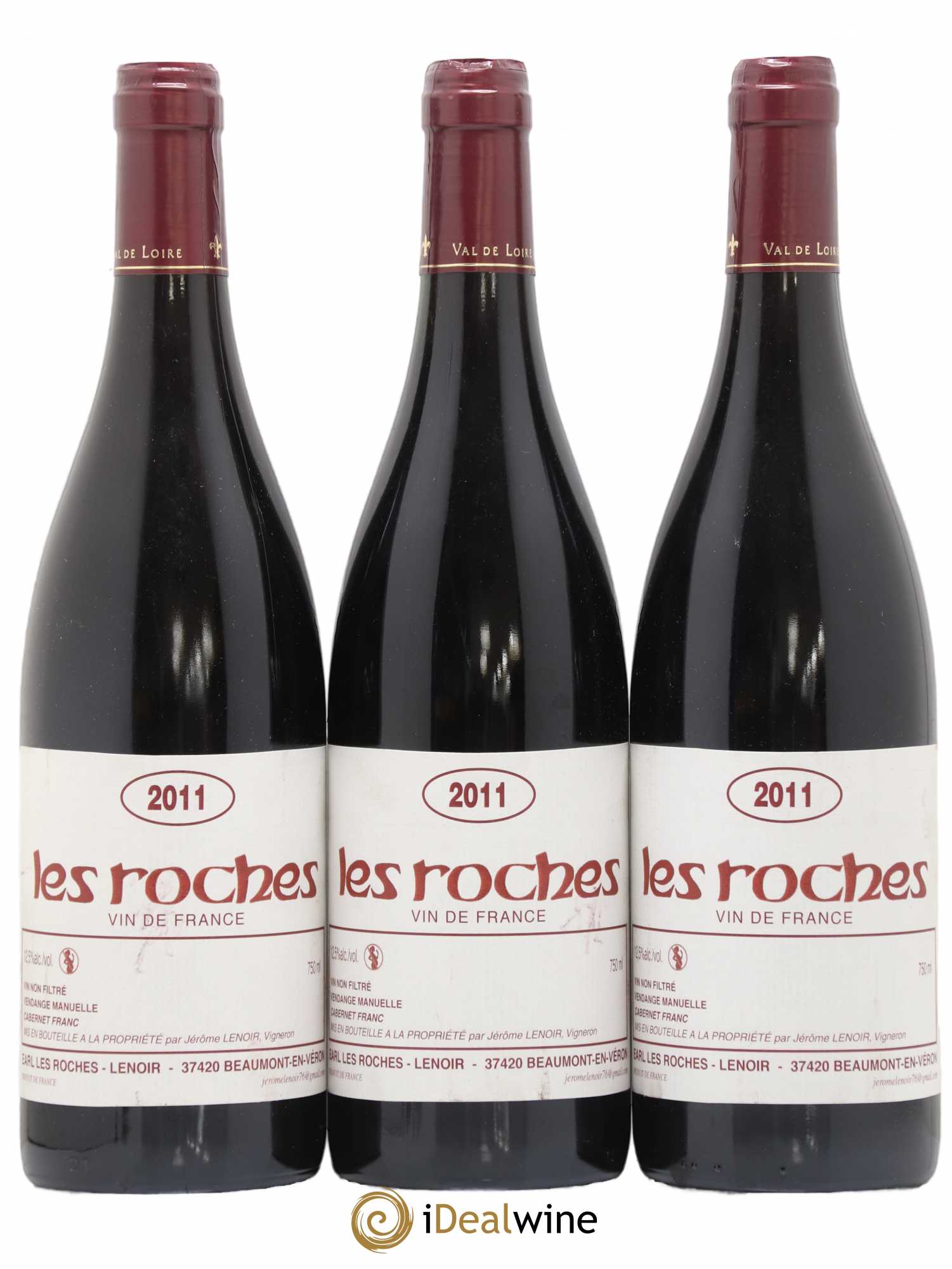 Vin de France Les Roches Lenoir (Domaine) (sans prix de réserve) 2011 - Lot de 3 bouteilles - 0