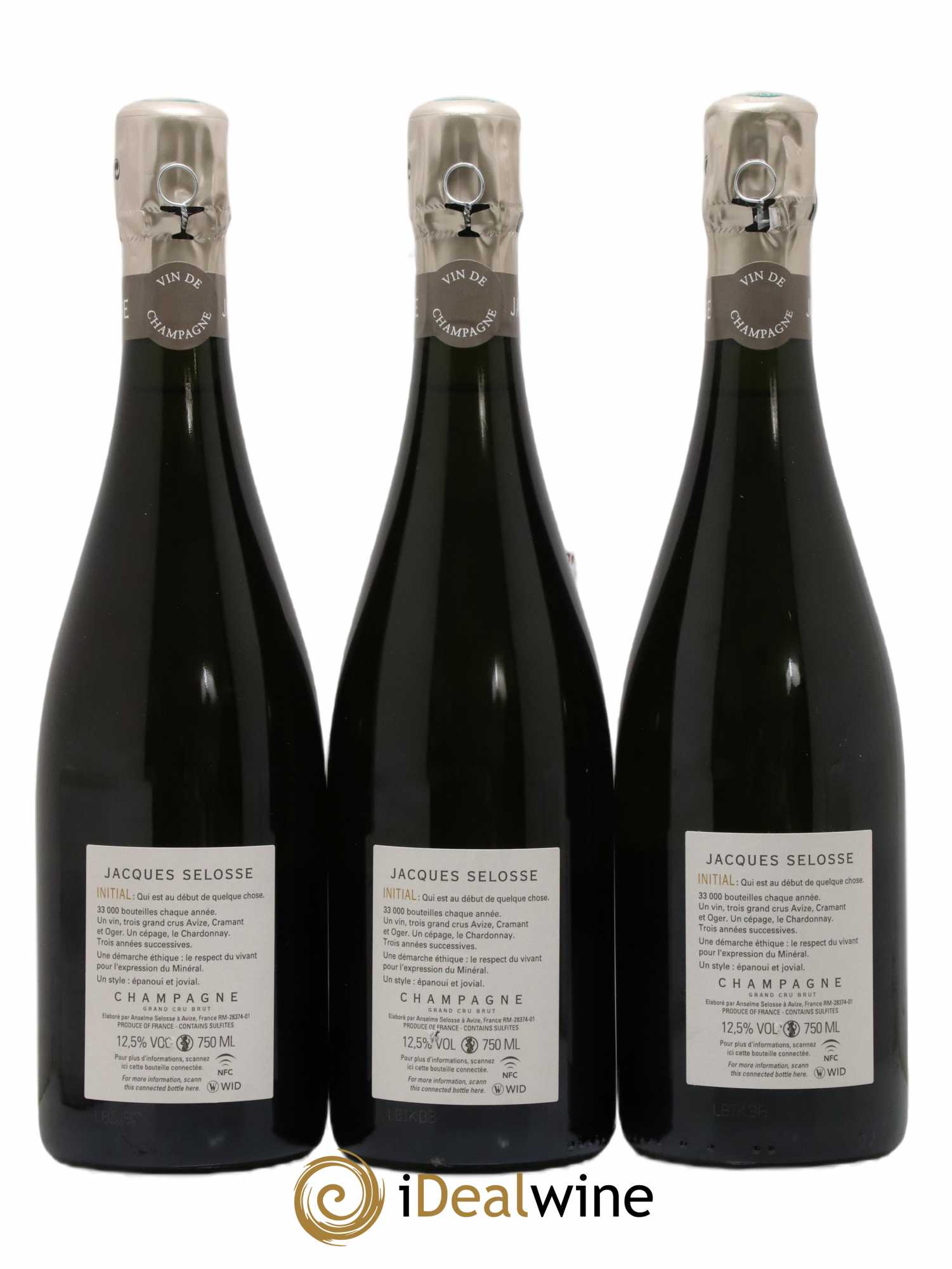 Initial Brut Jacques Selosse (sans prix de réserve) - Lot de 3 bouteilles - 1