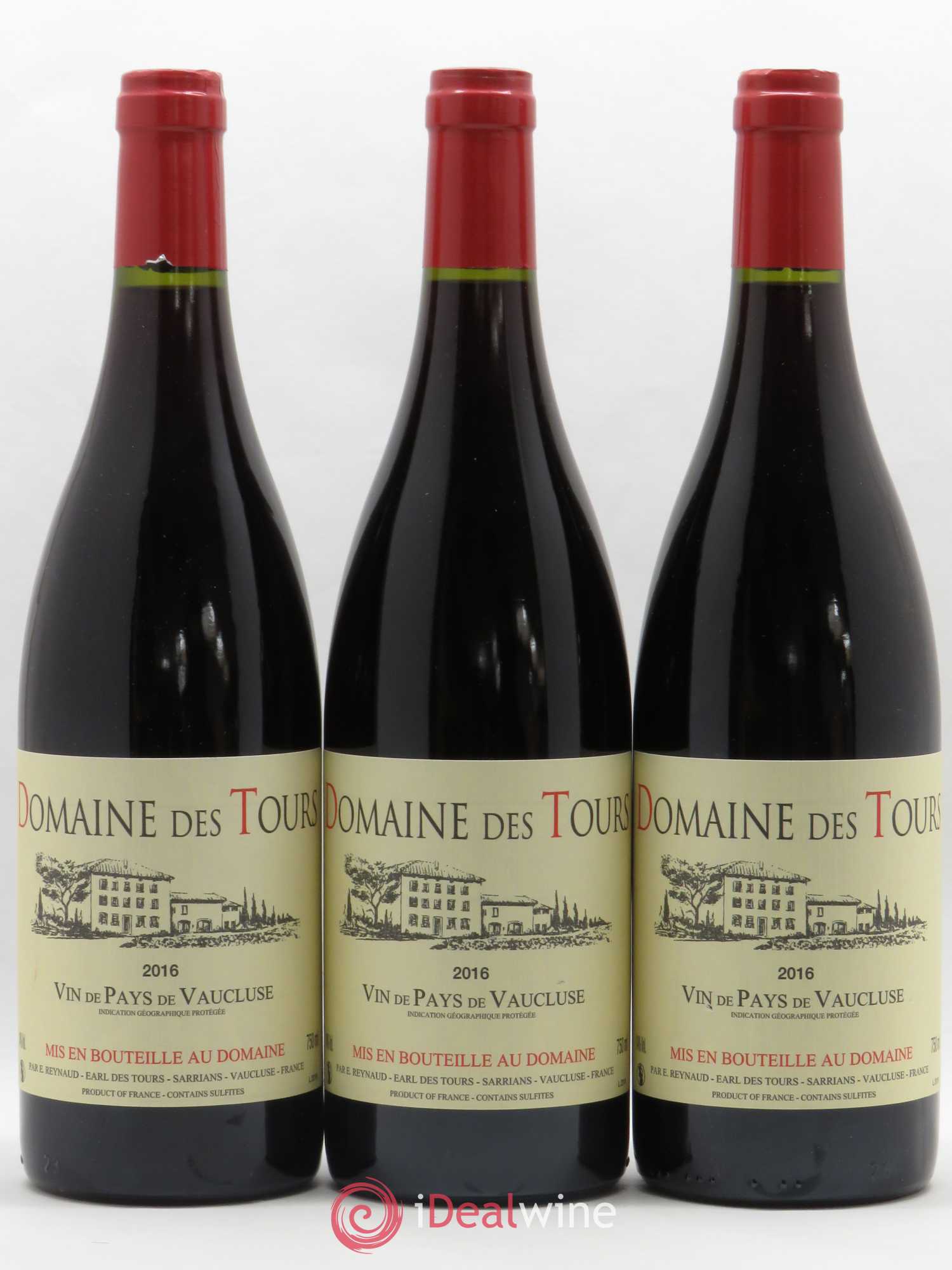 Vaucluse (Vin de Pays de Vaucluse) Domaine des Tours Emmanuel Reynaud 2016 - Lot de 3 bouteilles - 0