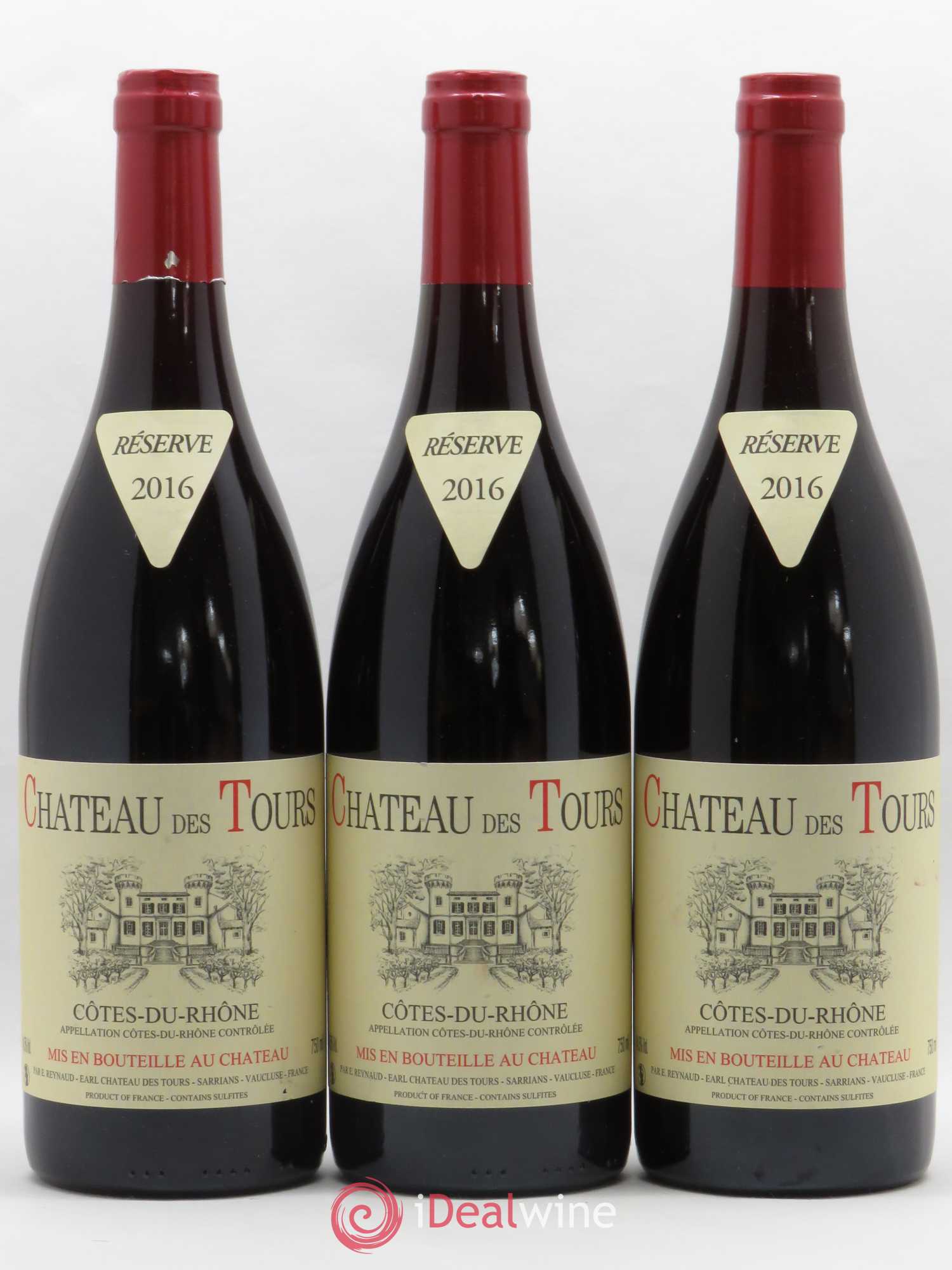 Côtes-du-Rhône Château des Tours Emmanuel Reynaud 2016 - Lot de 3 bouteilles - 0