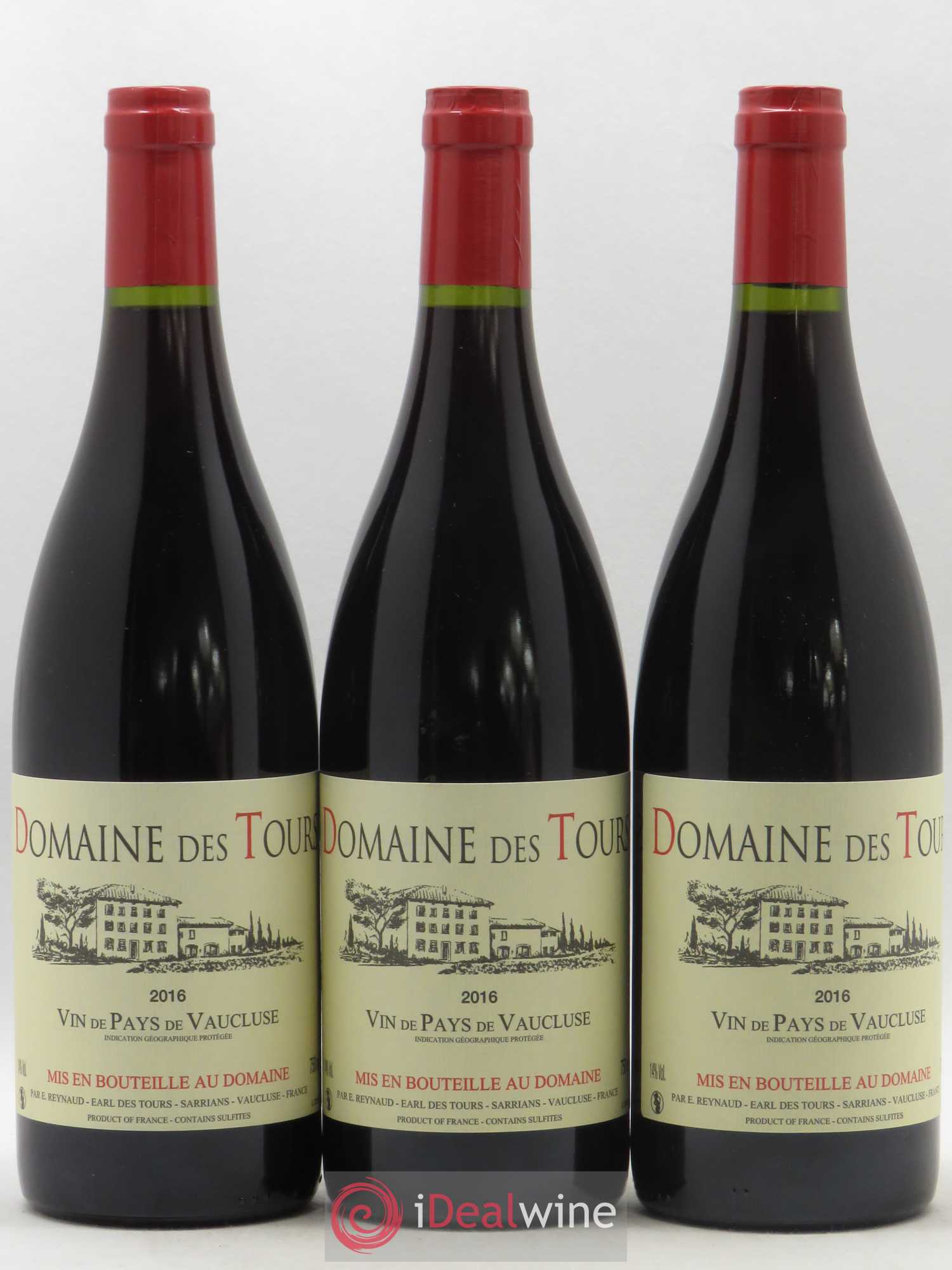 Vaucluse (Vin de Pays de Vaucluse) Domaine des Tours Emmanuel Reynaud 2016 - Lot de 3 bouteilles - 0
