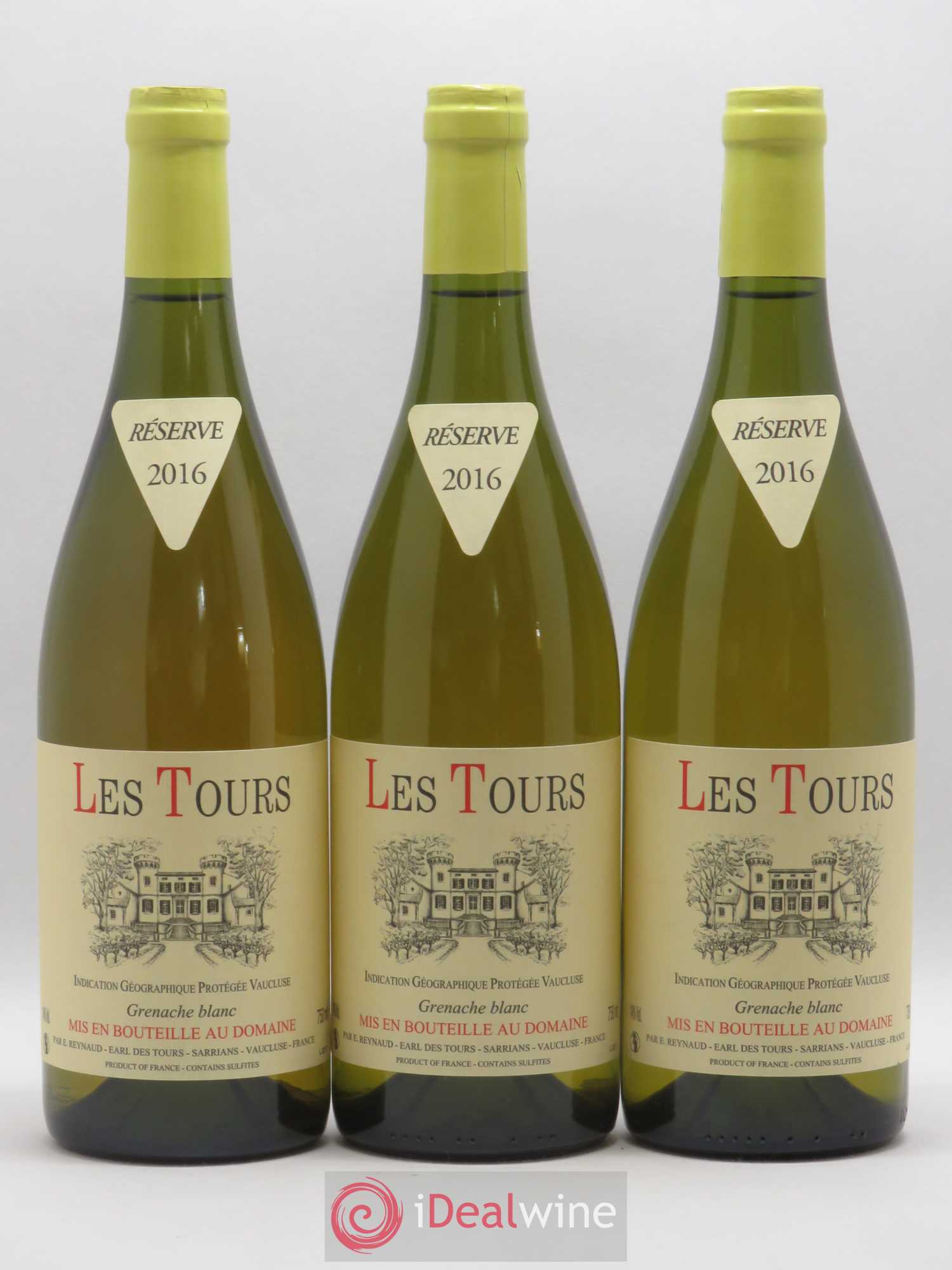 Vaucluse (Vin de Pays de Vaucluse) Les Tours Grenache Blanc Emmanuel Reynaud 2016 - Lot de 3 bouteilles - 0