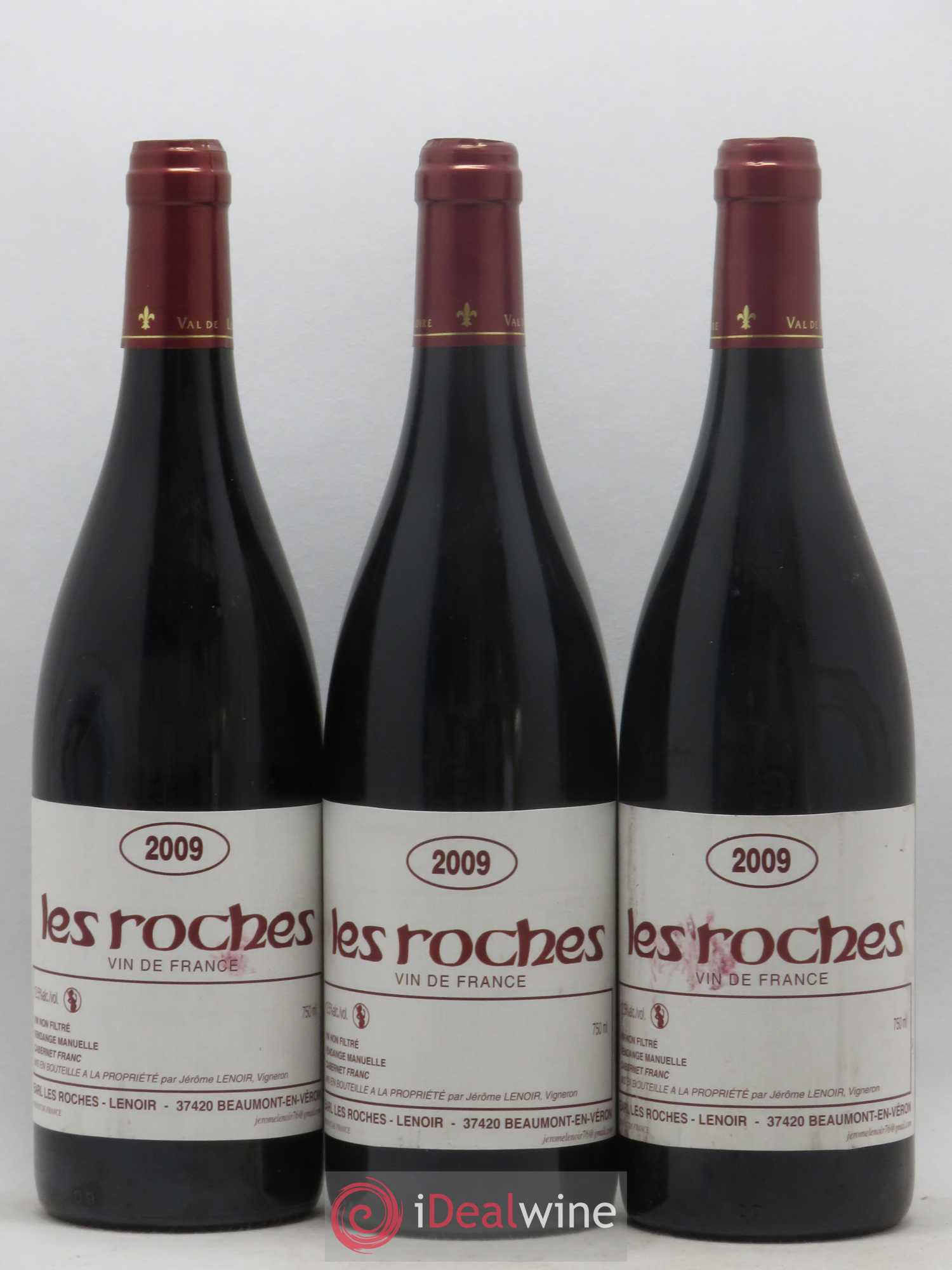 Vin de France Les Roches Lenoir (Domaine) (sans prix de réserve) 2009 - Lot de 3 bouteilles - 0