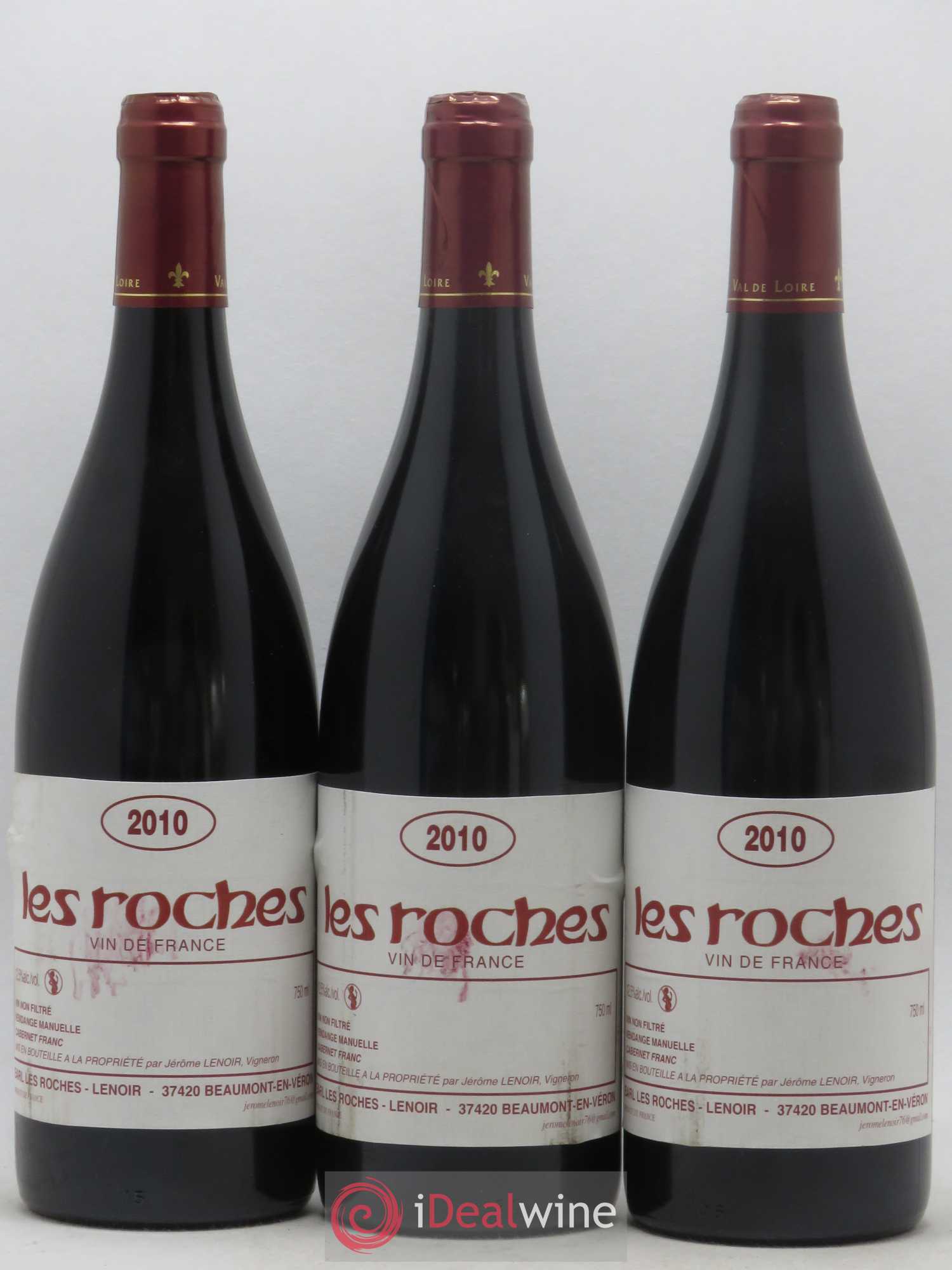 Vin de France Les Roches Lenoir (Domaine) (sans prix de réserve) 2010 - Lot de 3 bouteilles - 0