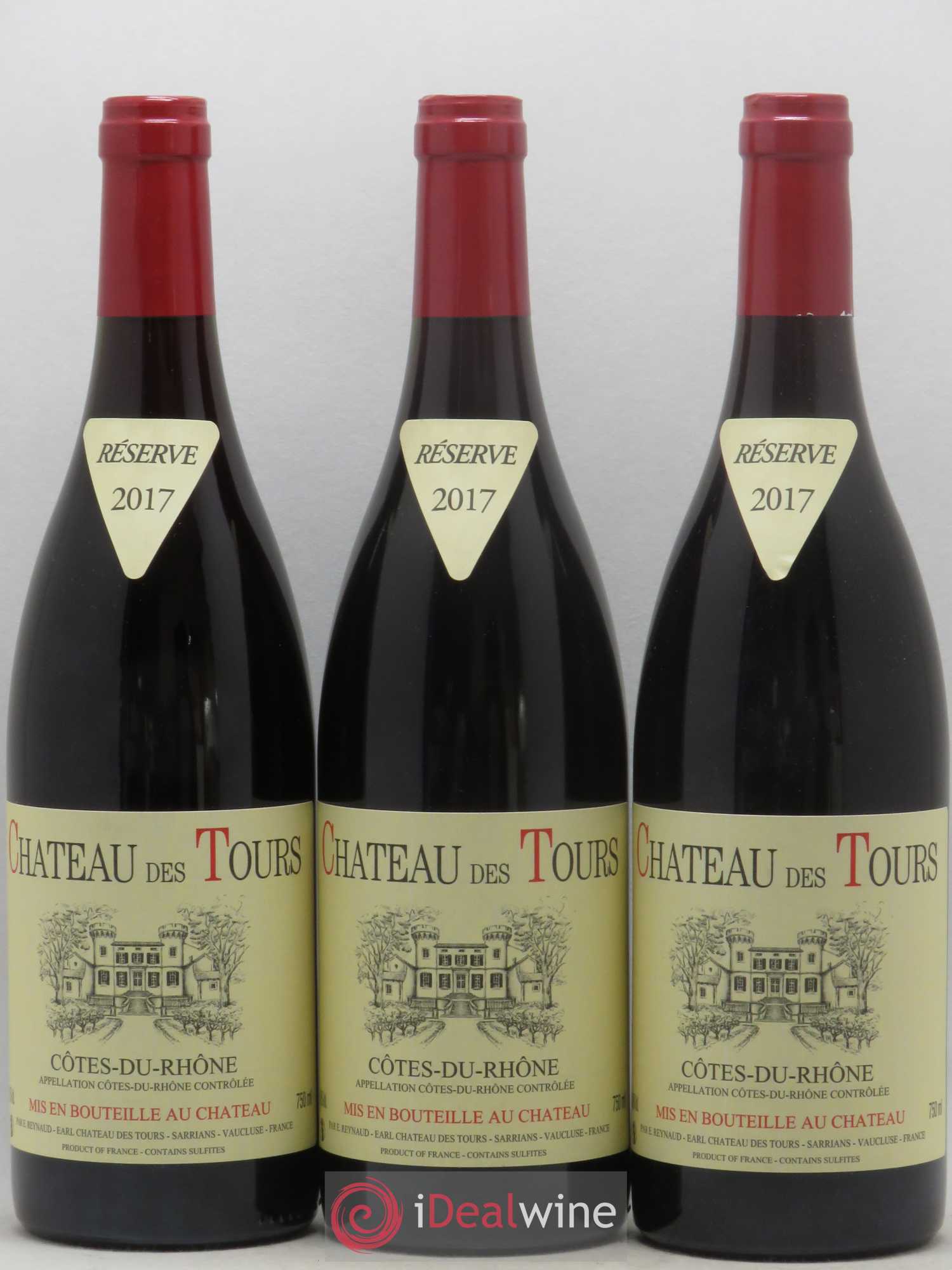Côtes-du-Rhône Château des Tours Emmanuel Reynaud 2017 - Lot de 3 bouteilles - 0