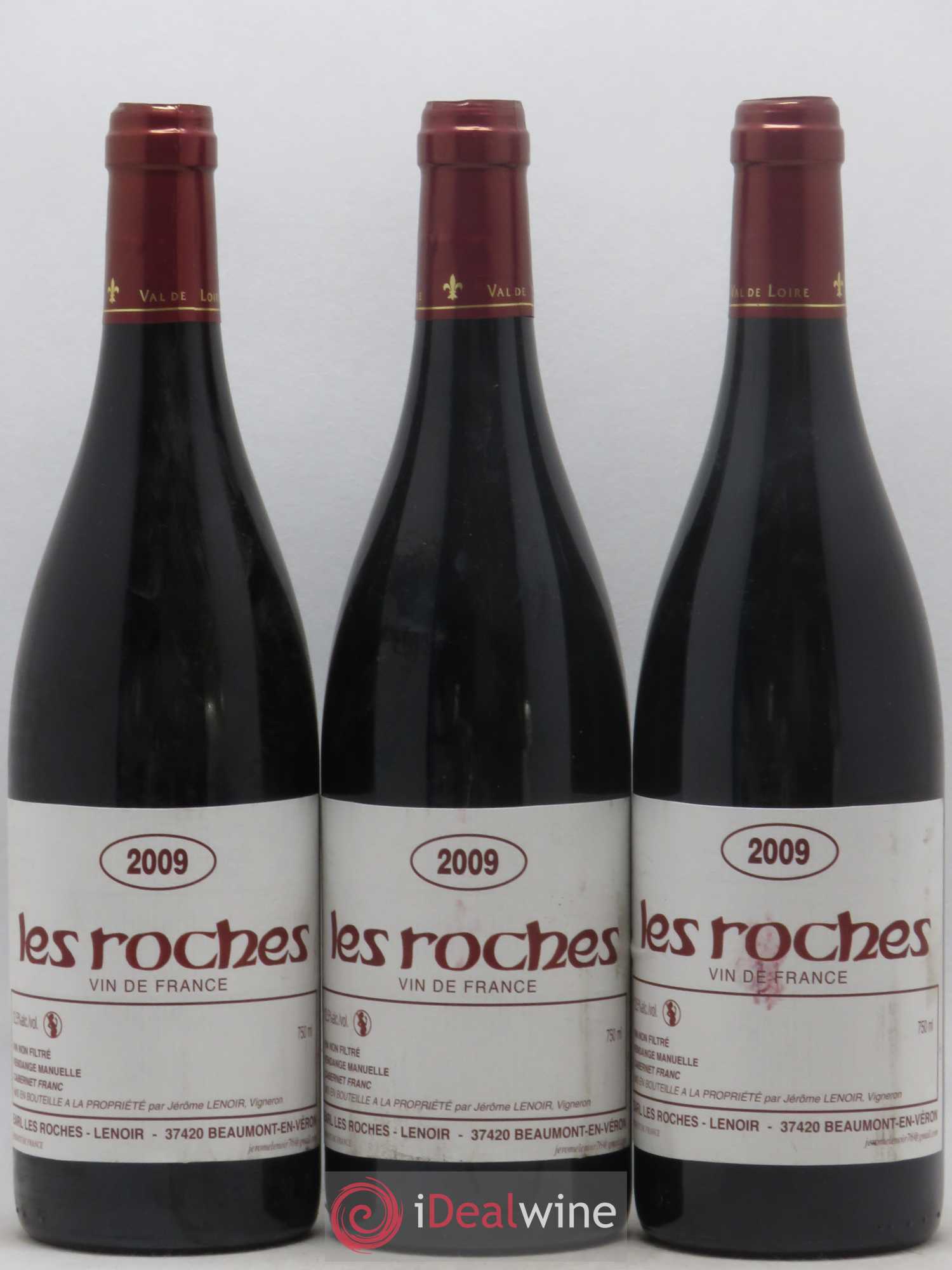 Vin de France Les Roches Lenoir (Domaine) (sans prix de réserve) 2009 - Lot de 3 bouteilles - 0