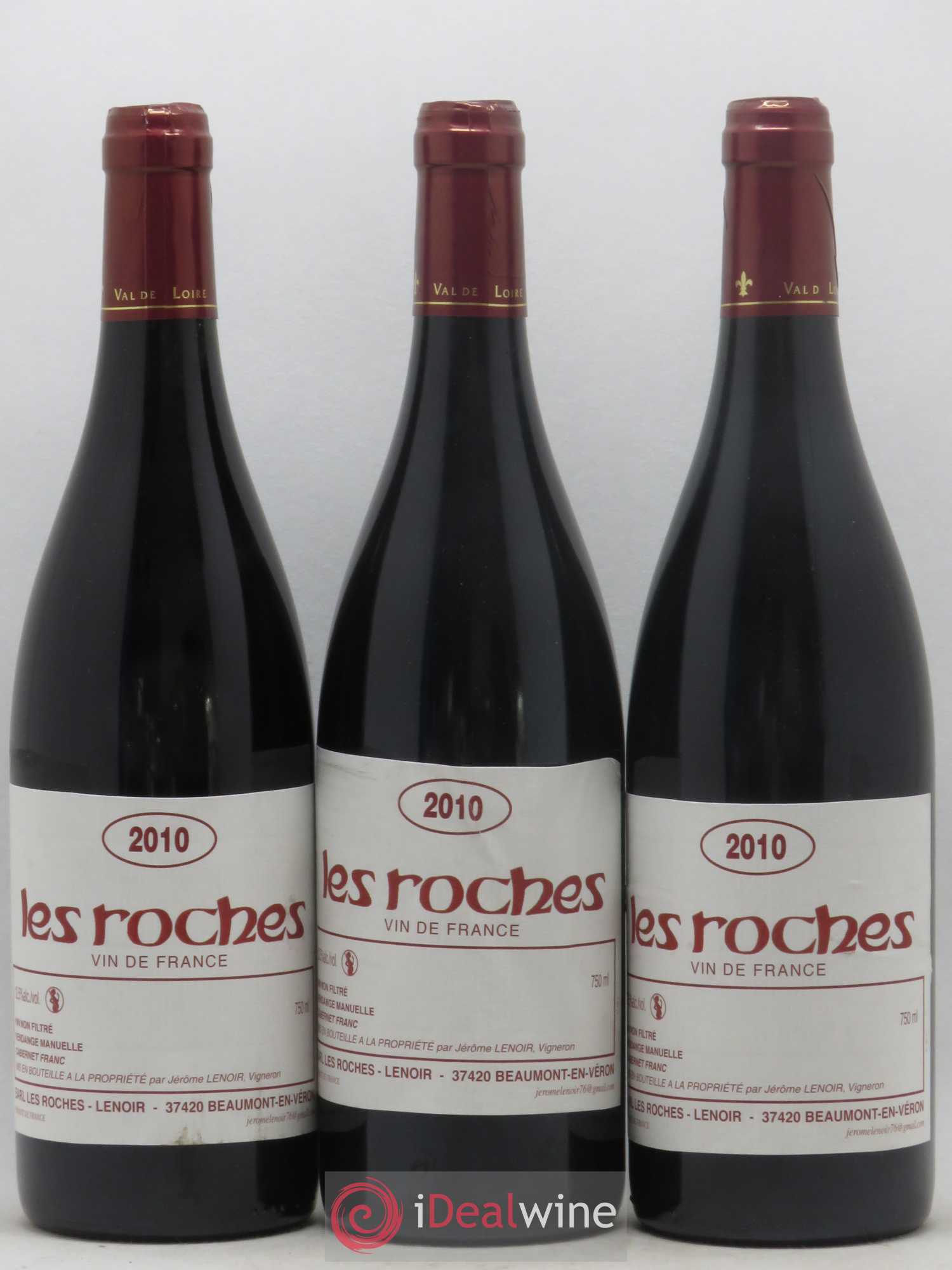 Vin de France Les Roches Lenoir (Domaine) (sans prix de réserve) 2010 - Lot de 3 bouteilles - 0