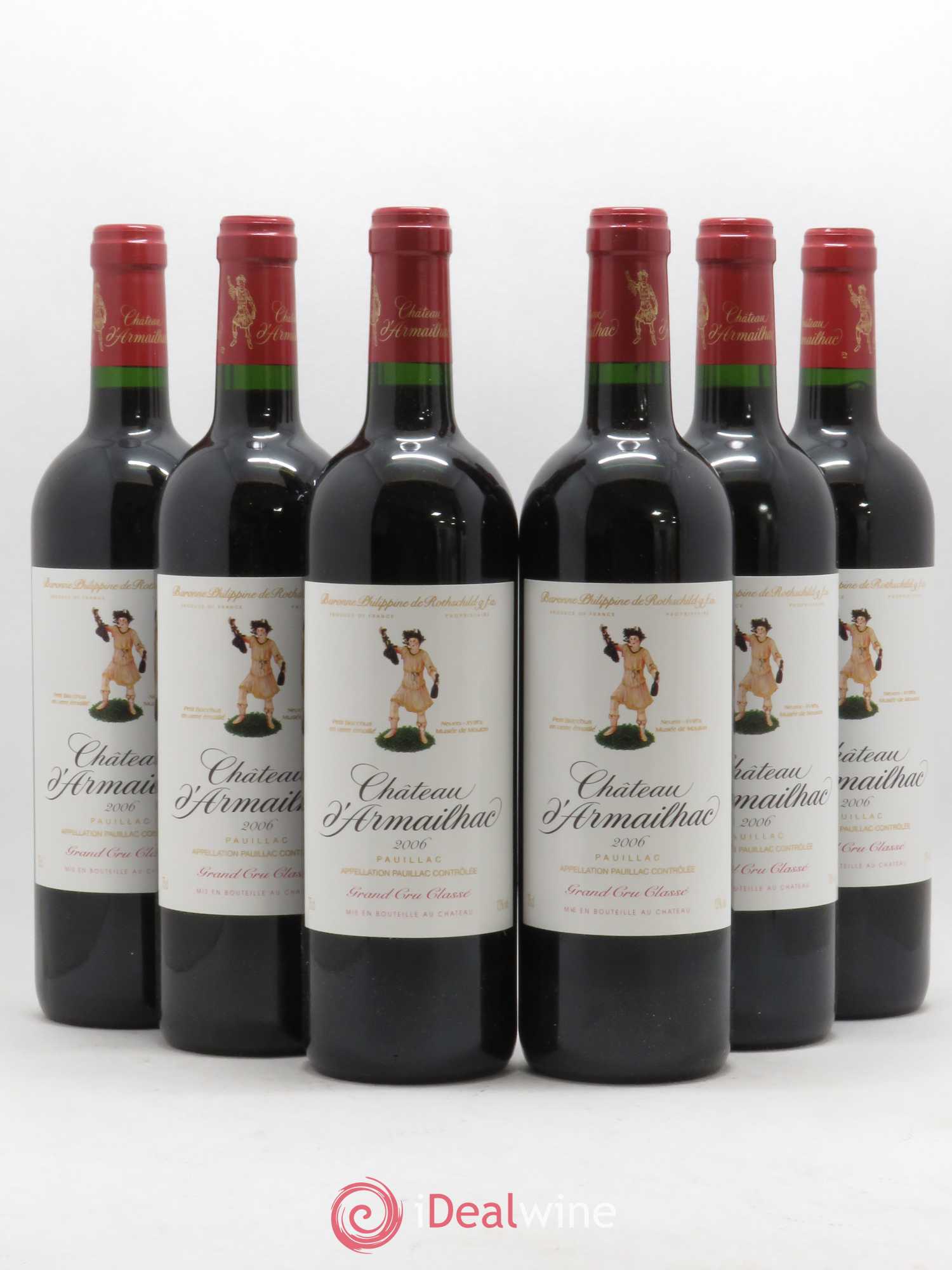 Château d' Armailhac - Mouton Baron(ne) Philippe 5ème Grand Cru Classé 2006 - Lot de 6 bouteilles - 0