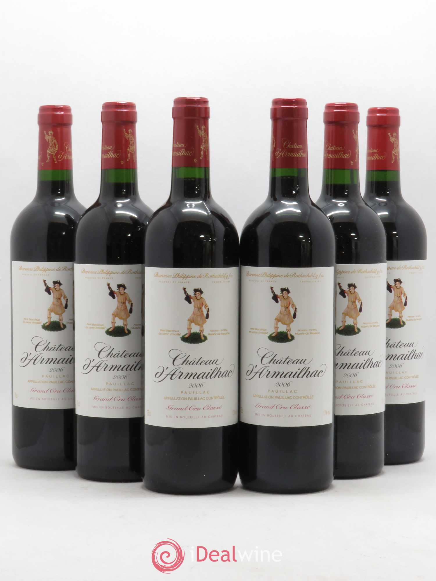 Château d' Armailhac - Mouton Baron(ne) Philippe 5ème Grand Cru Classé 2006 - Lot de 6 bouteilles - 0
